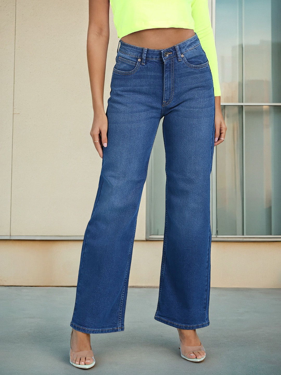 

Flying Machine Women Bootcut High-Rise Light Fade Stretchable Jeans, Blue