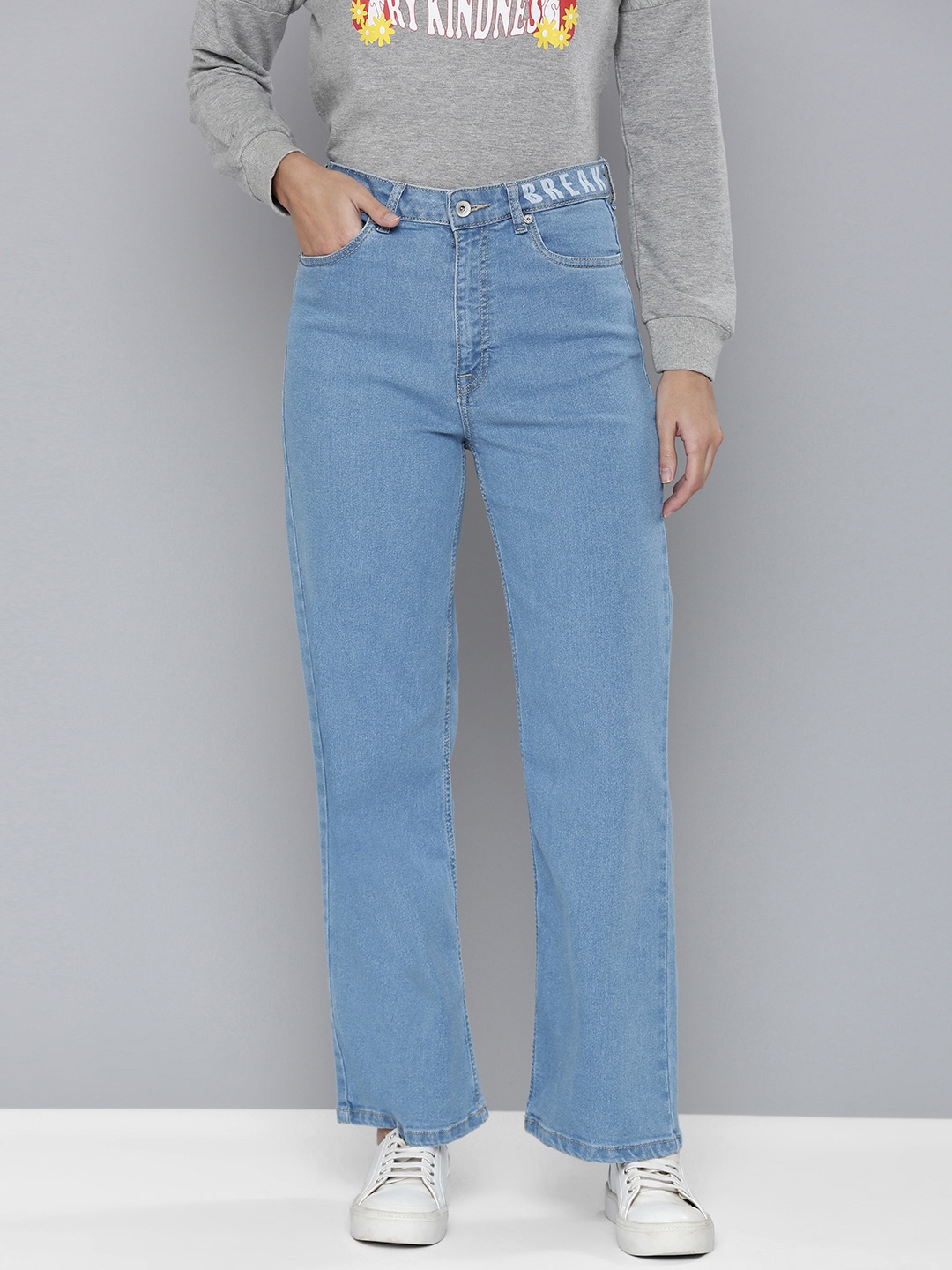 

Flying Machine Women Blue Straight Fit High-Rise Stretchable Jeans