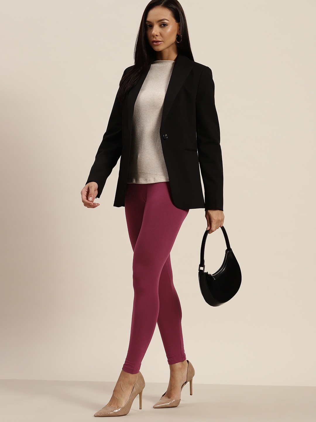 

her by invictus Women High Waisted Leggings, Magenta