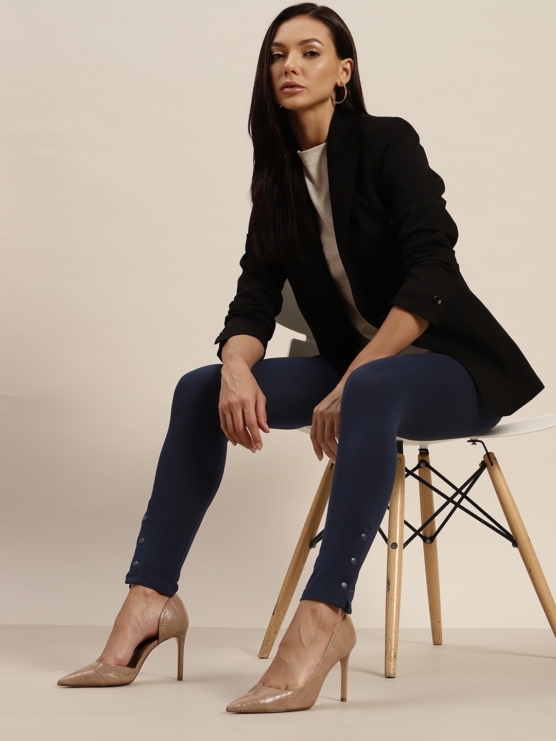 

her by invictus Women High Waisted Leggings, Navy blue