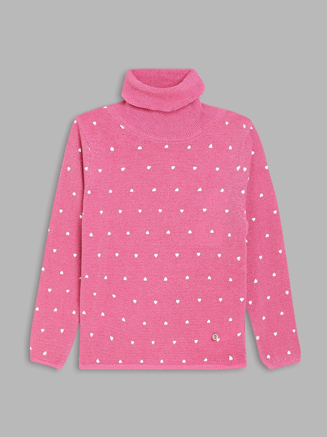 

ELLE Girls Pink & White Printed Cotton Pullover