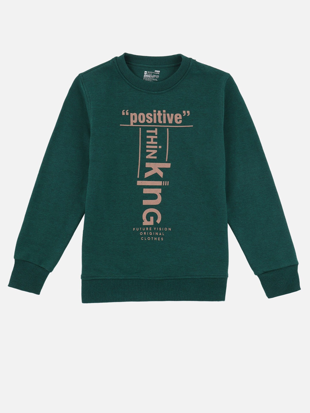

PROTEENS Boys Green Printed Cotton Sweatshirt