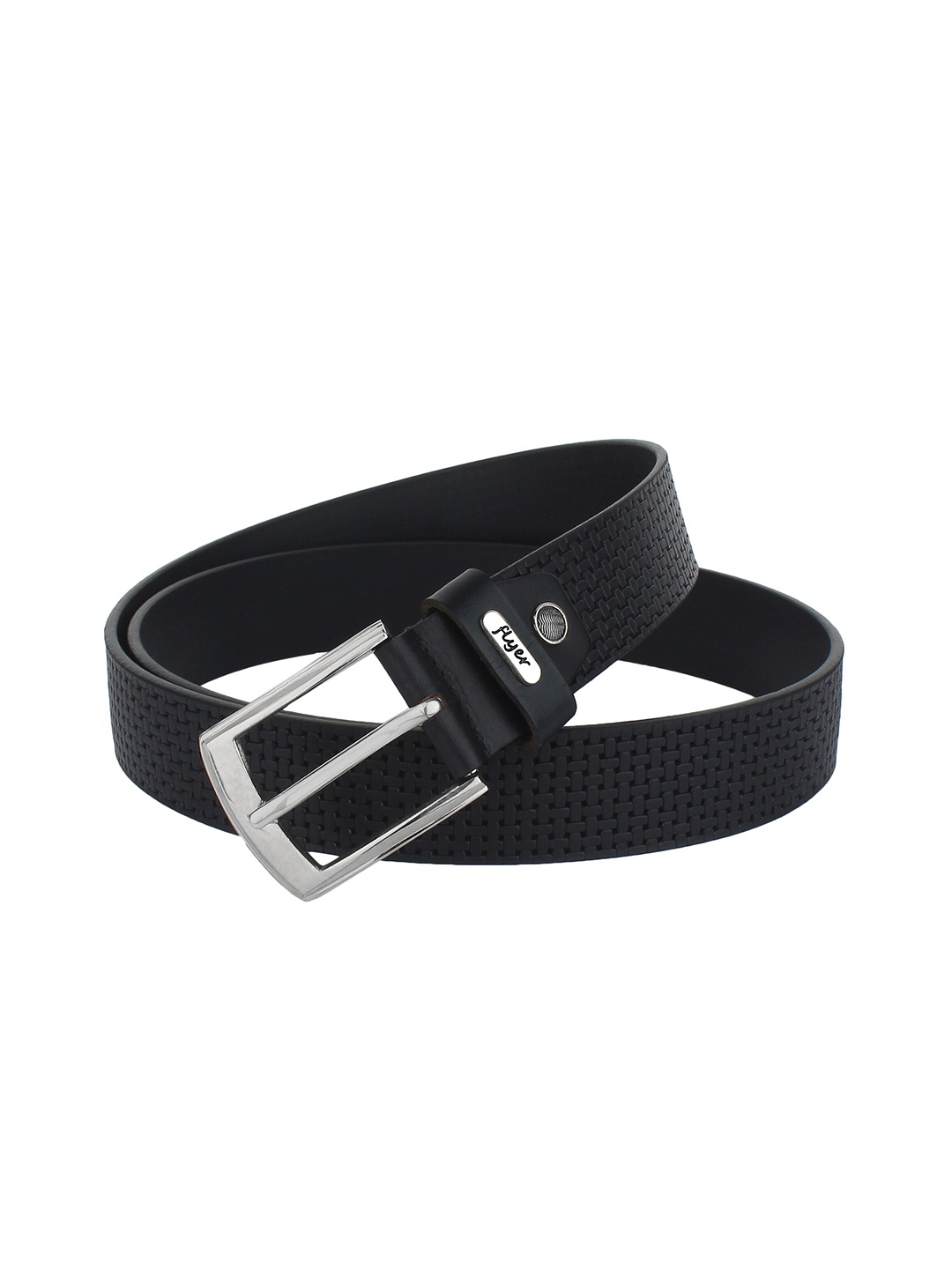 

Flyer Men Black Textured Leather Formal Belt