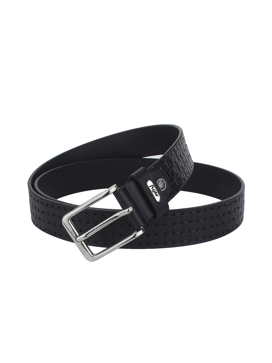 

Flyer Men Black Textured Leather Formal Belt