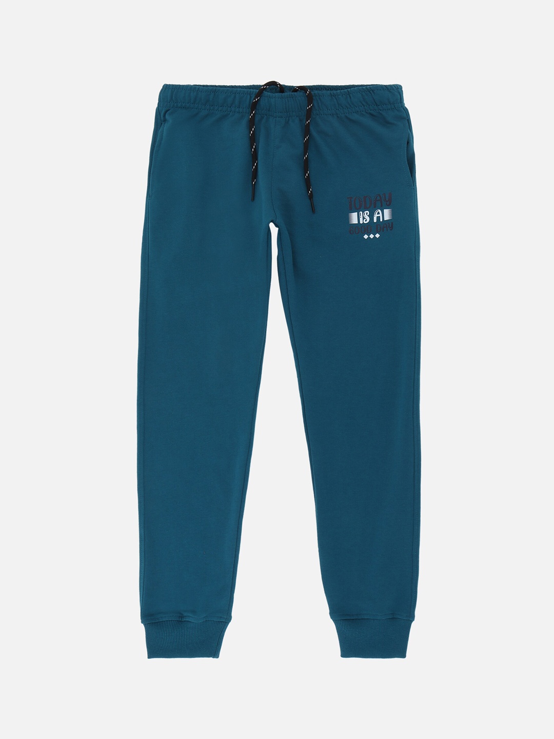 

DYCA Boys Blue Printed Cotton Regular Fit Joggers