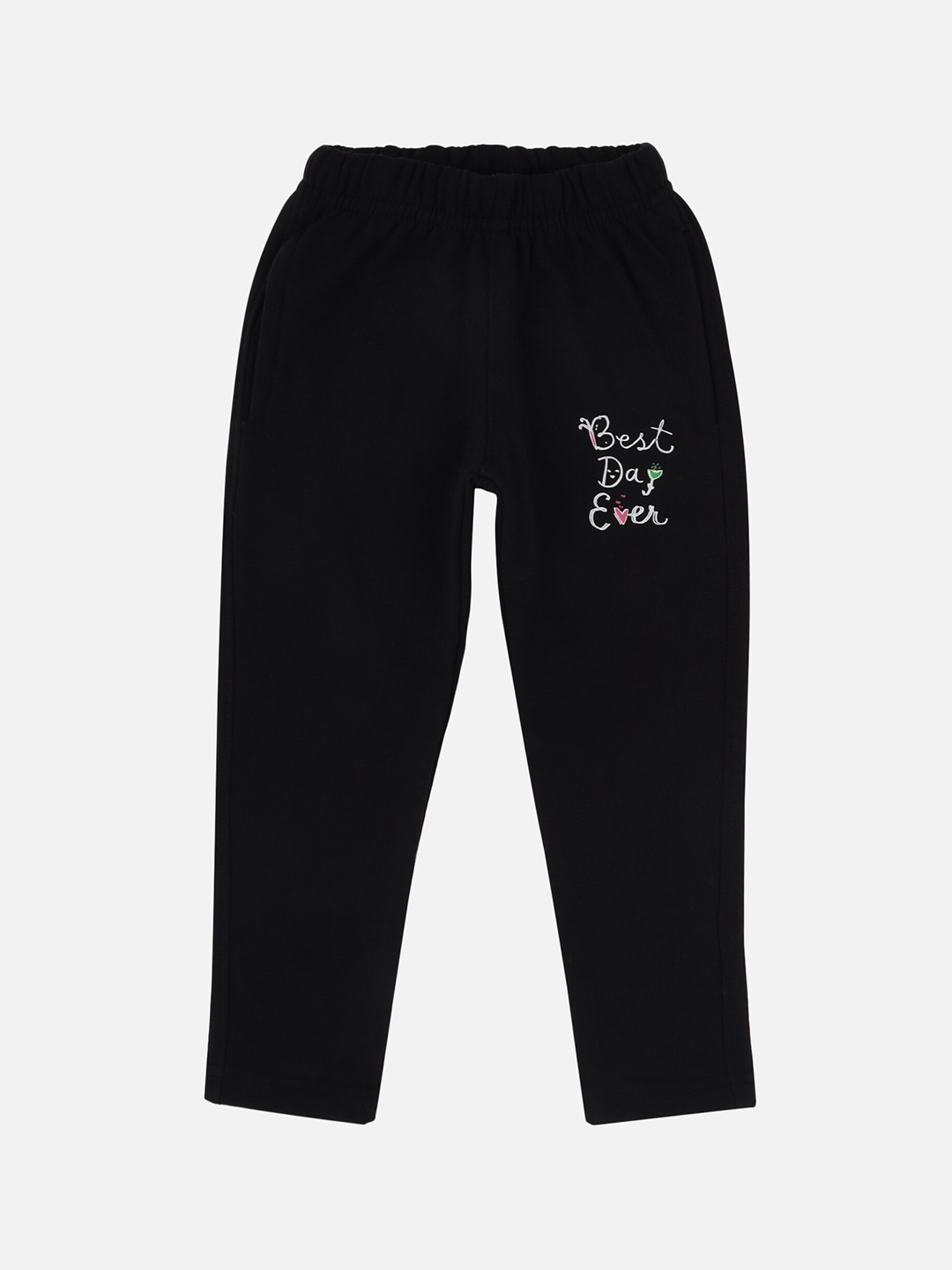 

DYCA Infants Girls Black Solid Cotton Track Pants