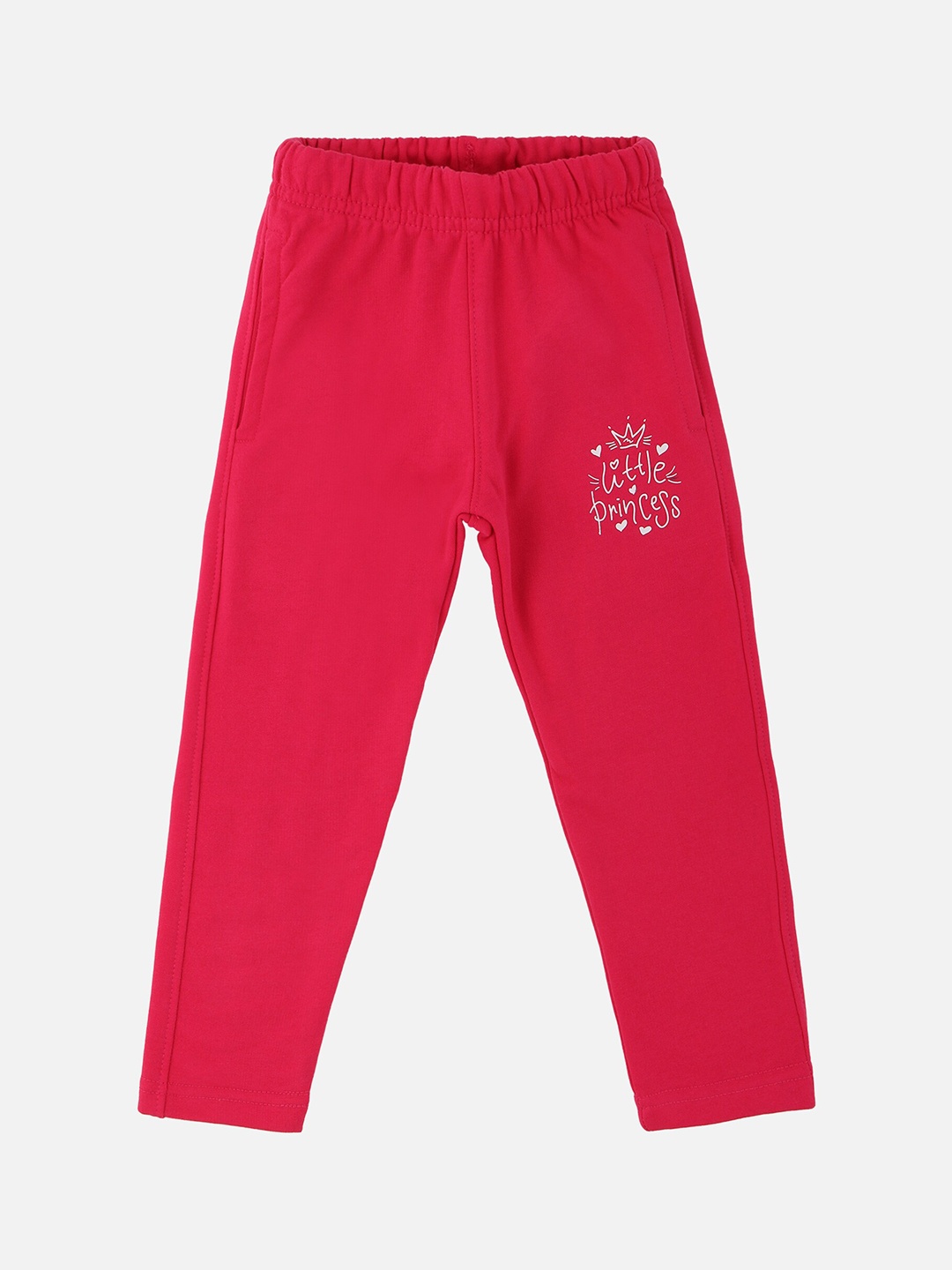 

DYCA Girls Fuchsia Printed Cotton Regular Fit Track Pants