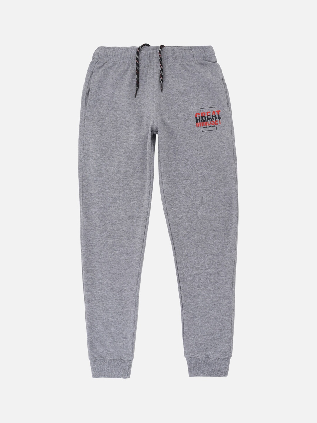 

DYCA Boys Grey Melange Solid Cotton Joggers