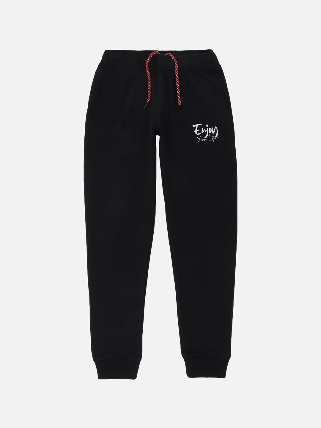 

DYCA Boys Black Graphic-Printed Cotton Joggers