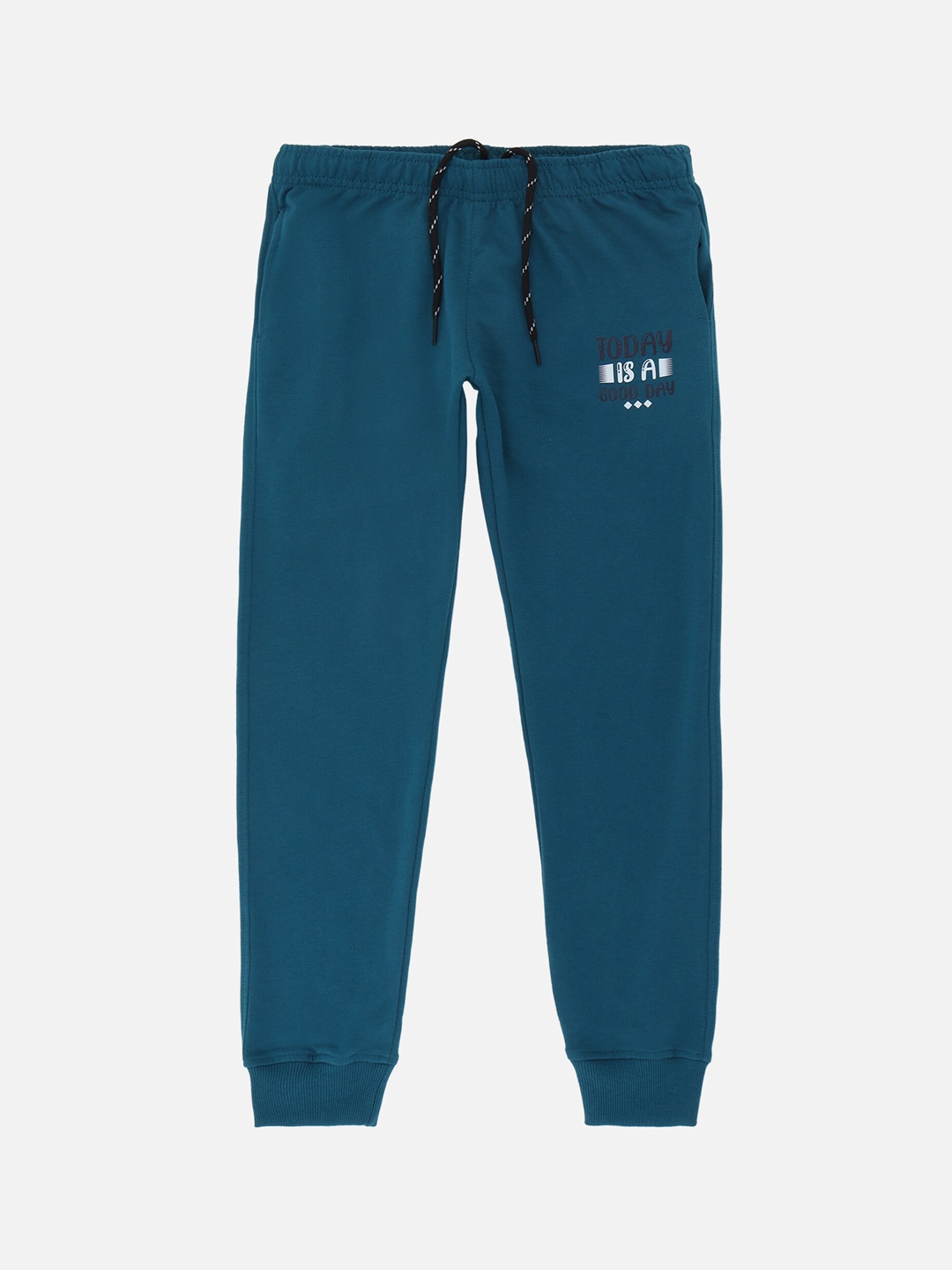 

DYCA Boys Blue Solid Cotton Joggers, Teal