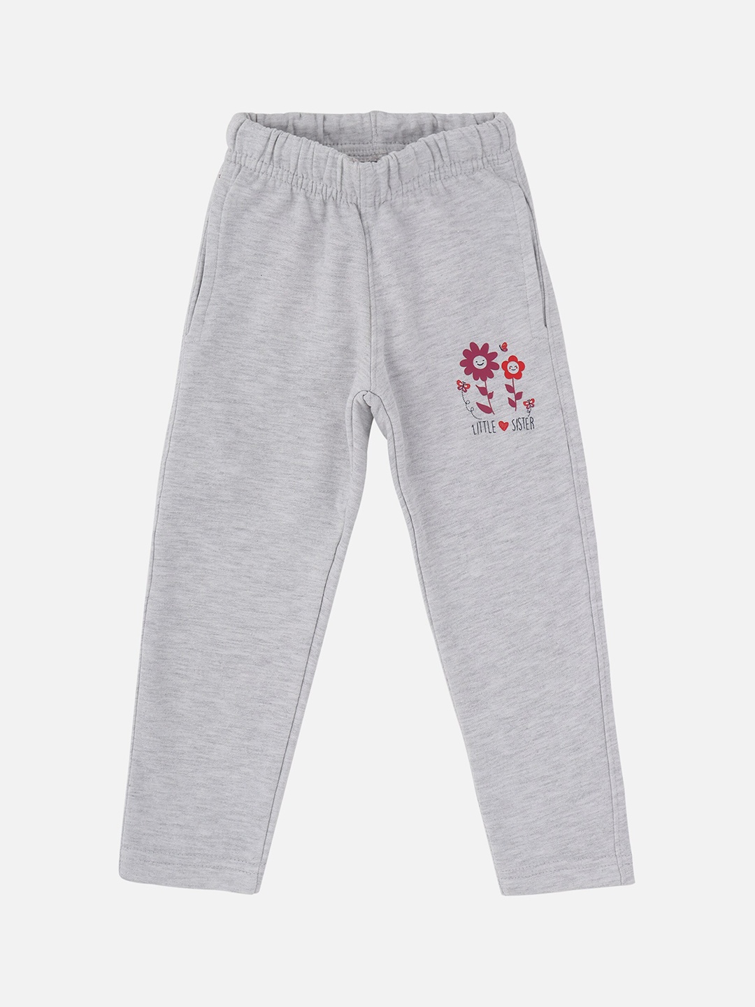 

DYCA Girls Grey Solid Pure Cotton Track Pants