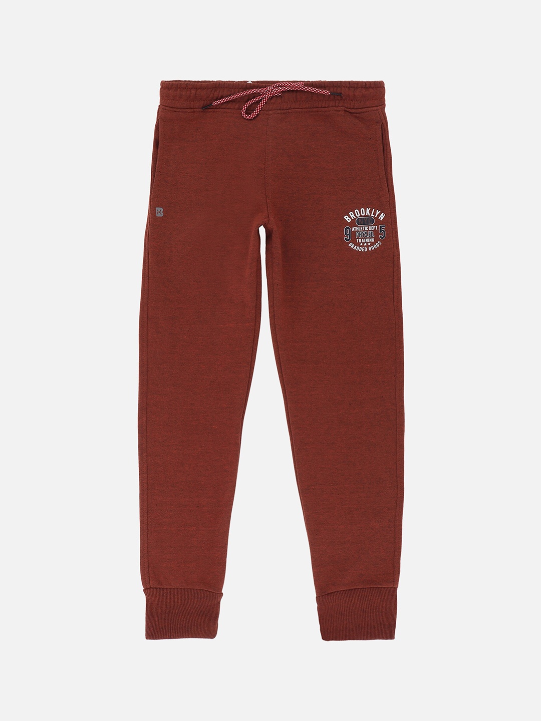 

PROTEENS Boys Brown Typography Printed Cotton Joggers