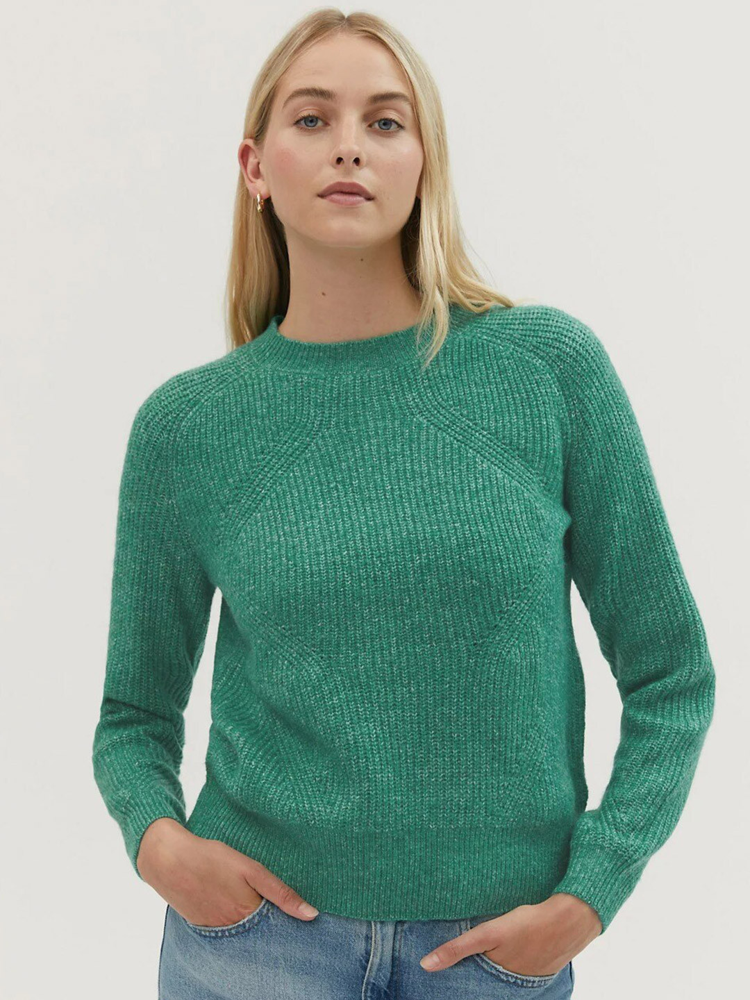 

Marks & Spencer Women Green Ribbed Pullover