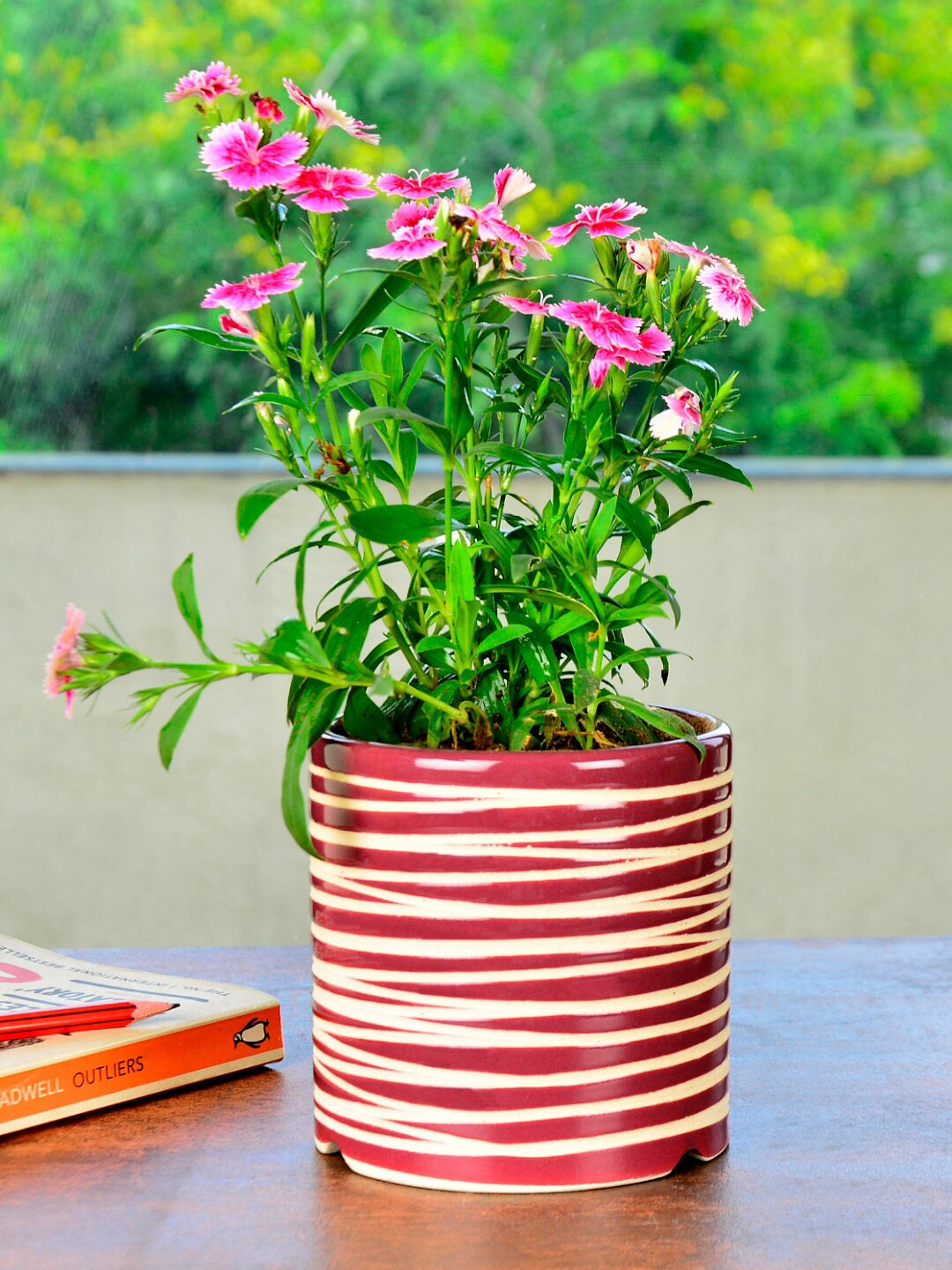 

StyleMyWay Purple Printed Ceramic Planters