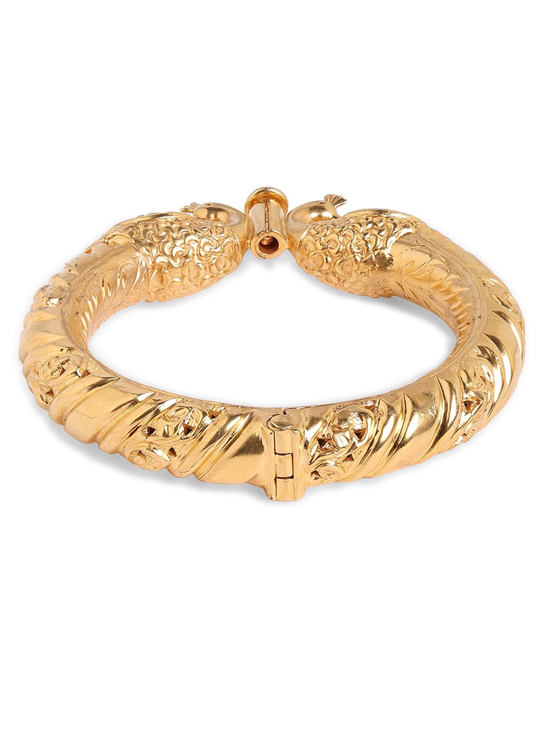 

ahilya Gold-Plated 92.5 Sterling Silver Peacock Kada Bangle