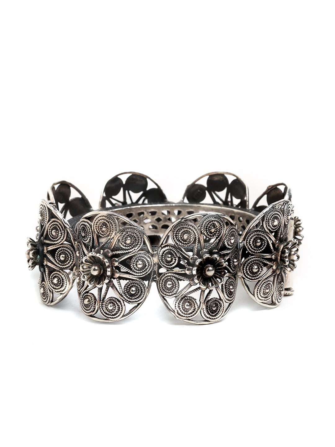 

ahilya 92.5 Sterling Silver Temple Designed Bangle