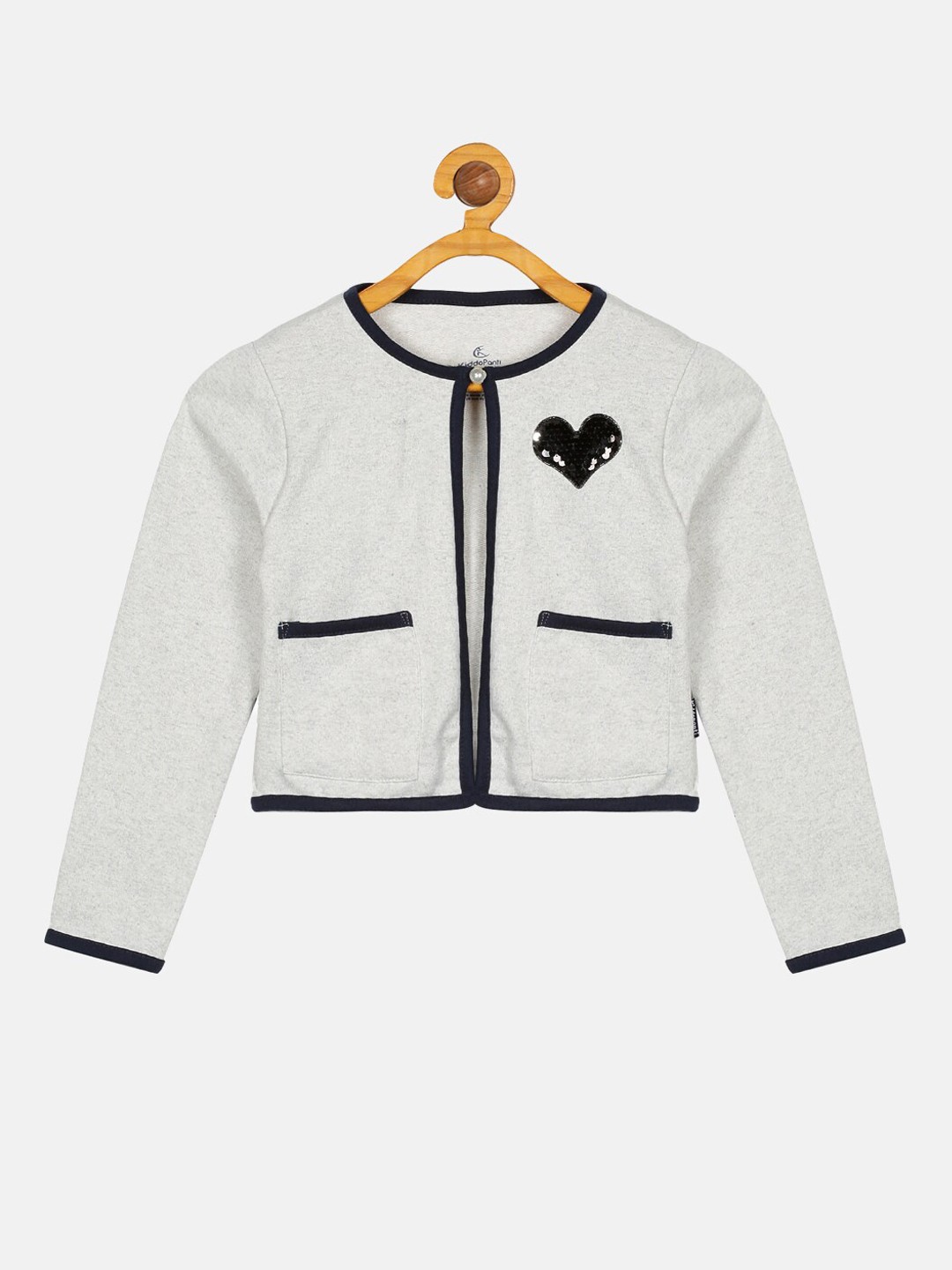 

KiddoPanti Girls Grey Crop Tailored Jacket