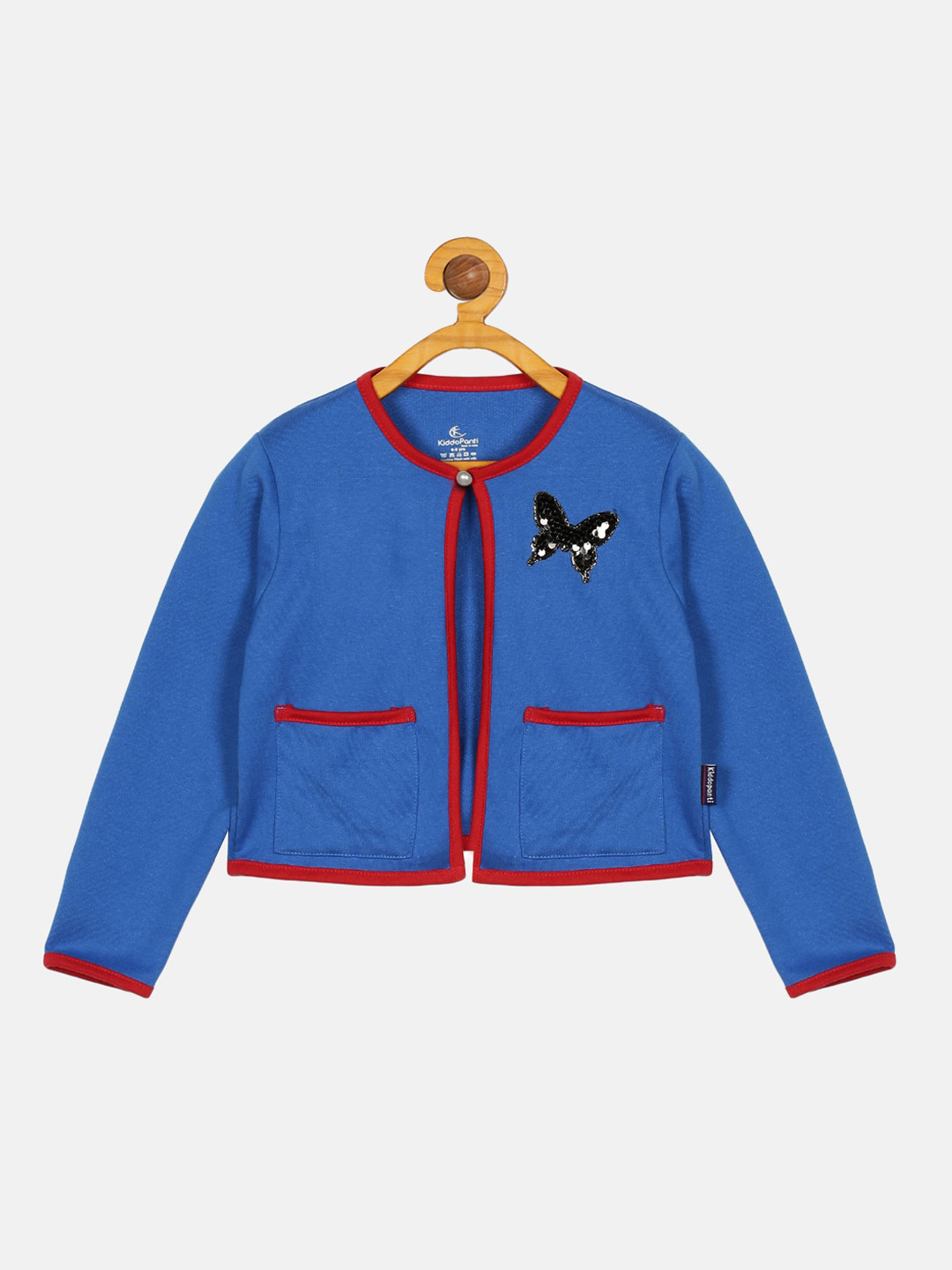 

KiddoPanti Girls Blue Crop Tailored Jacket
