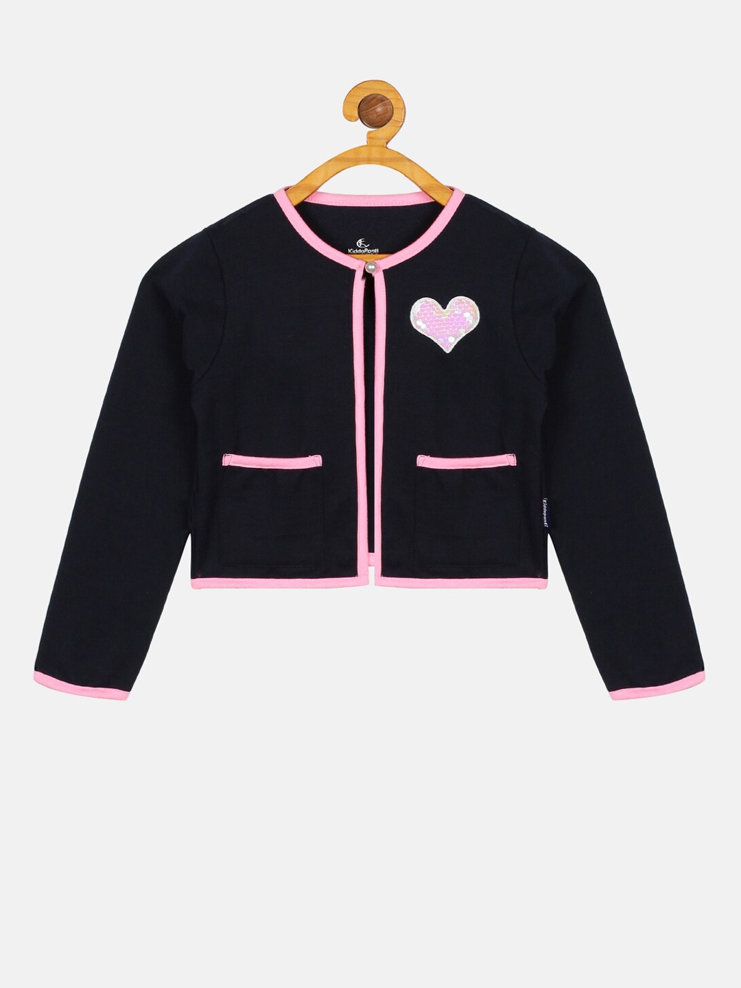 

KiddoPanti Girls Navy Blue Crop Tailored Jacket