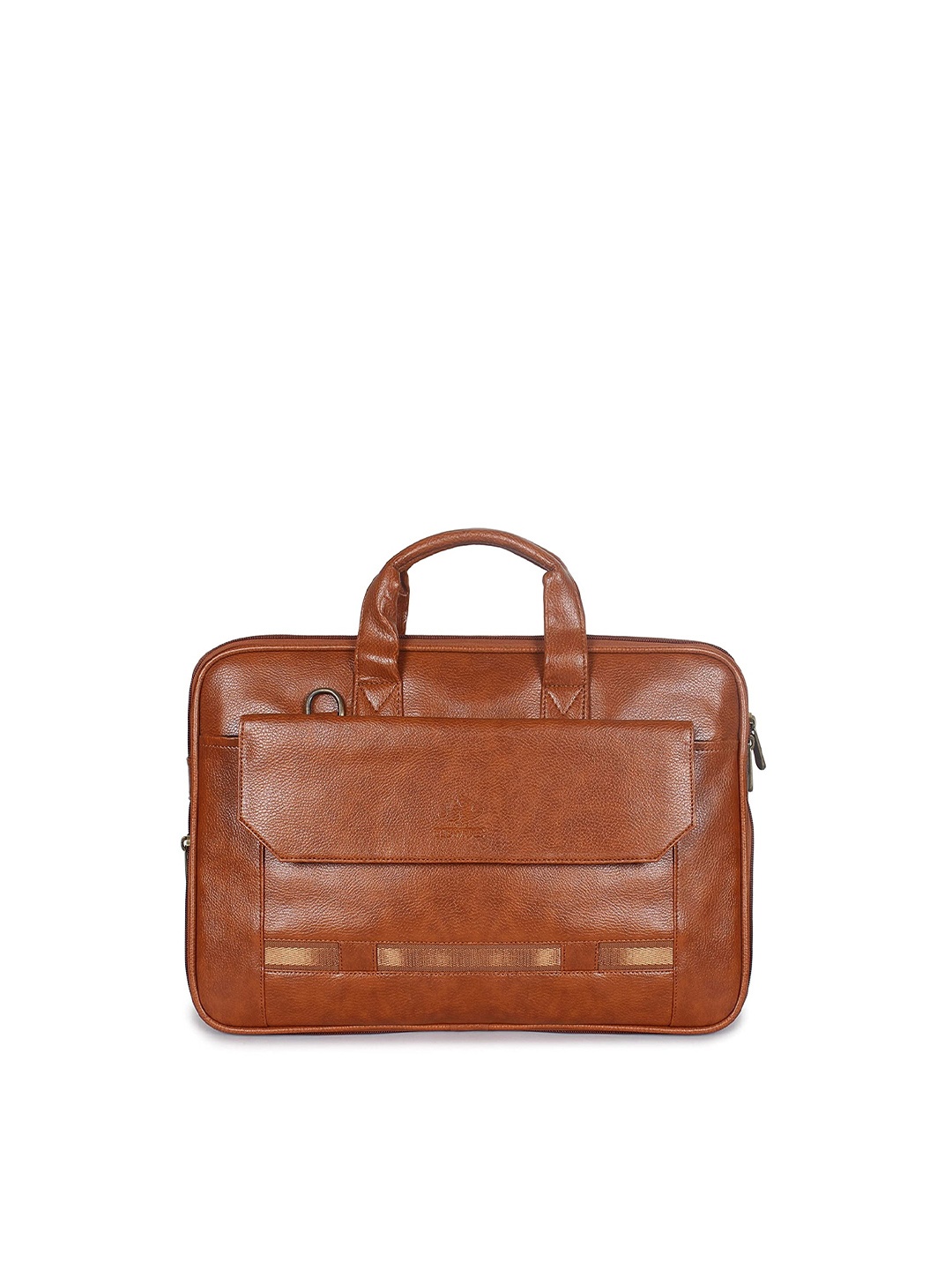 

THE CLOWNFISH Brown Textured Synthetic Messenger Bag