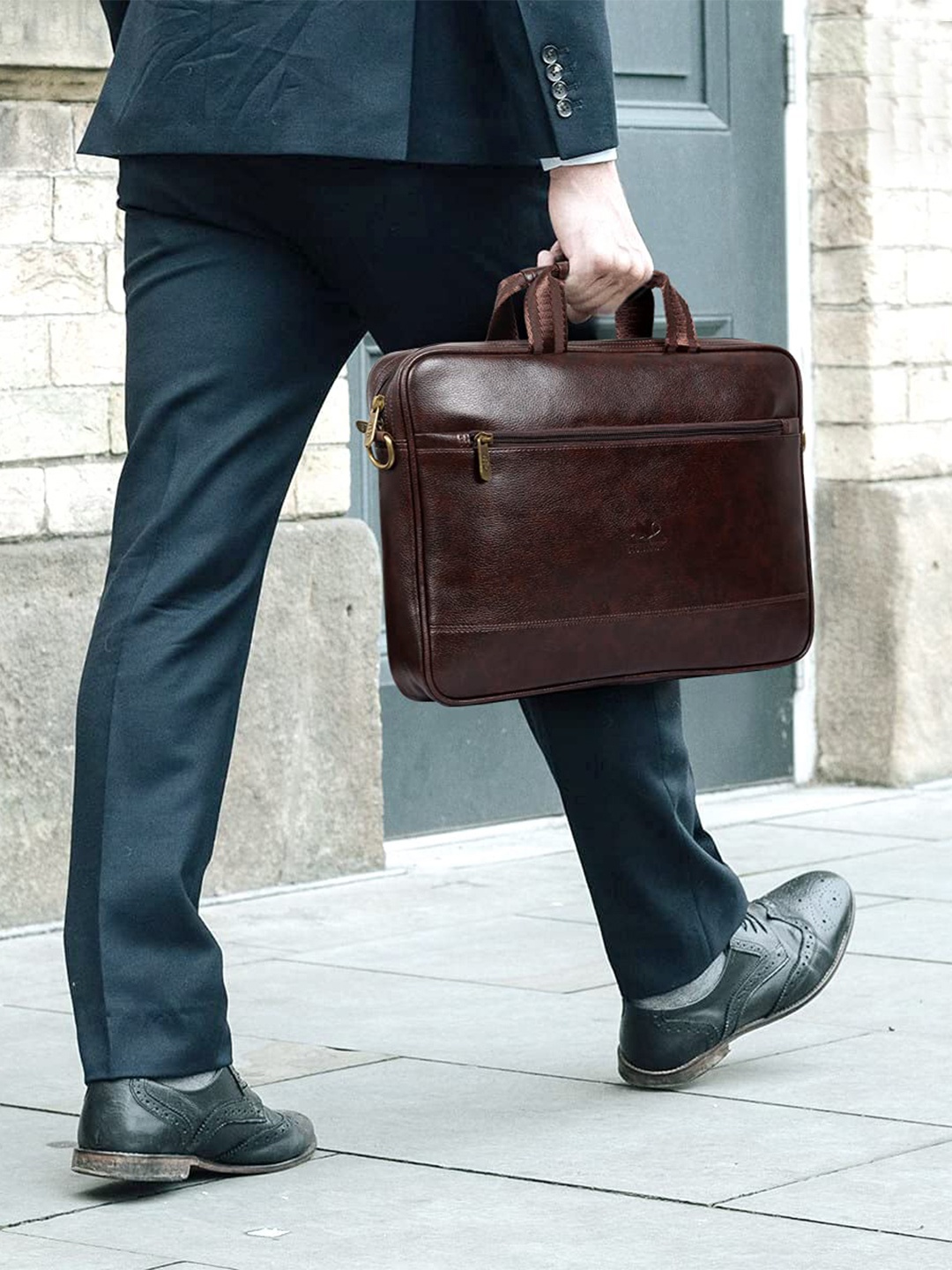 

THE CLOWNFISH Biz Brown Messenger Bag