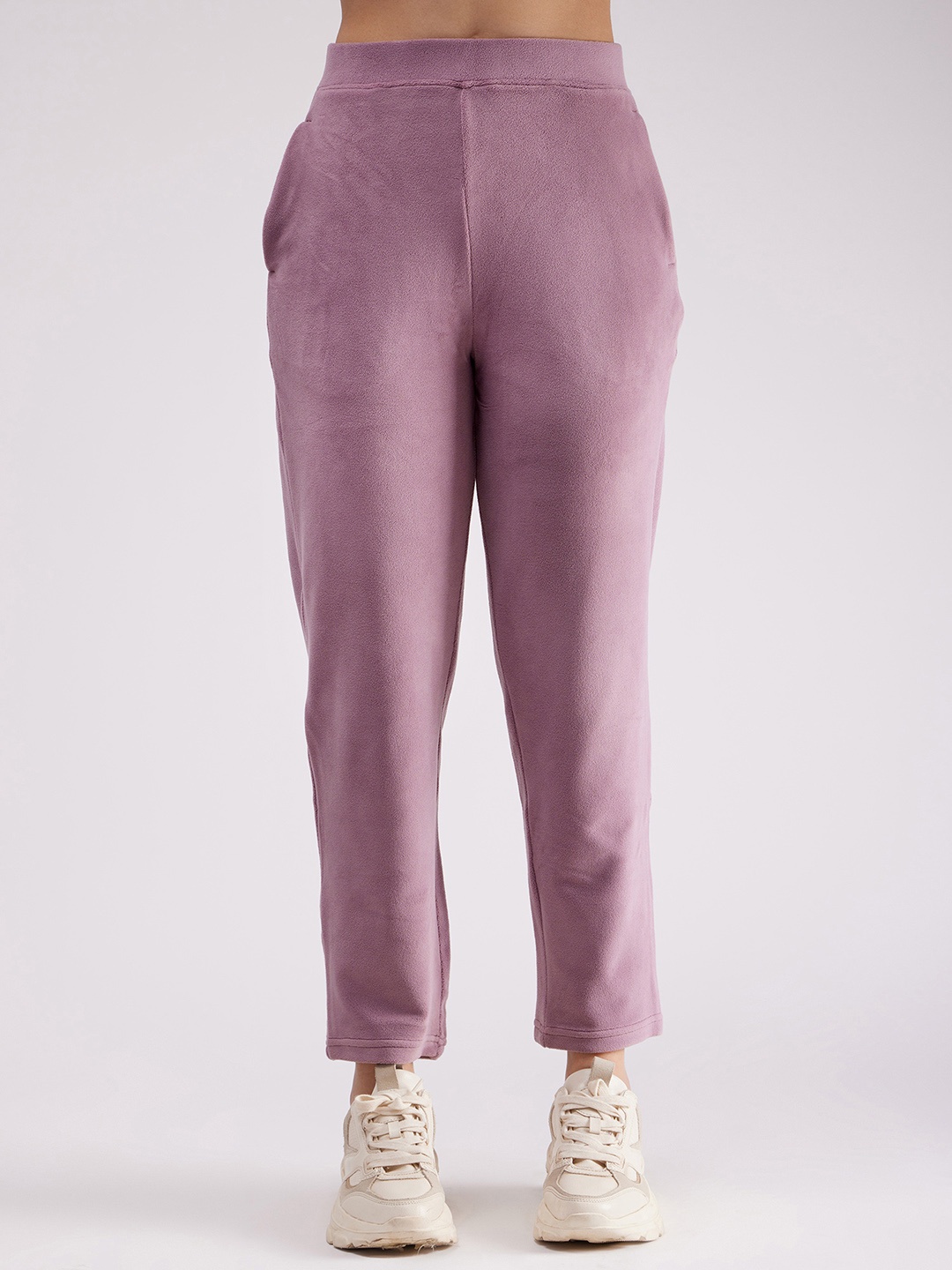 

FableStreet Women Lavender Purple Solid Track Pants