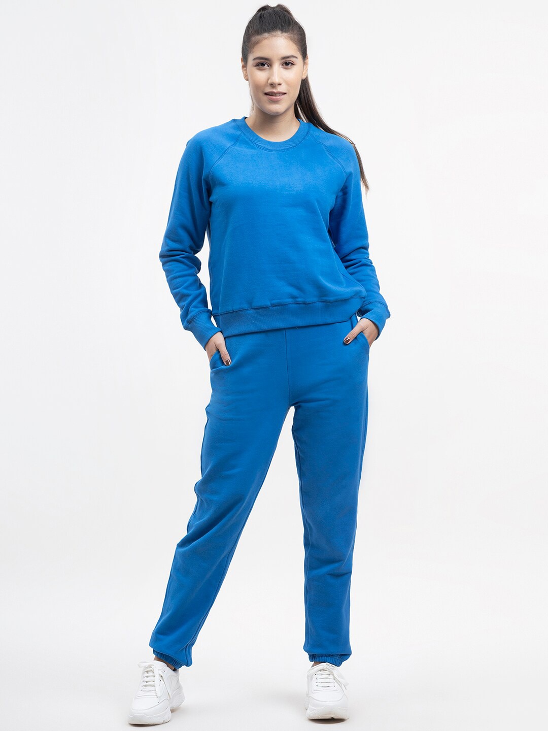 

FableStreet Women Blue Cotton Tracksuits