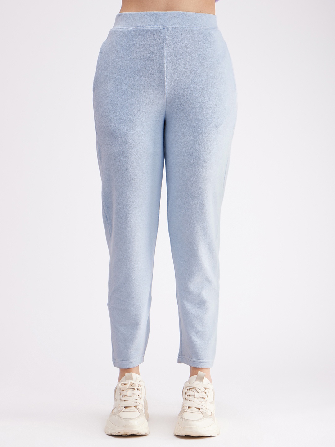 

FableStreet Women Blue Solid Regular-Fit Track Pants