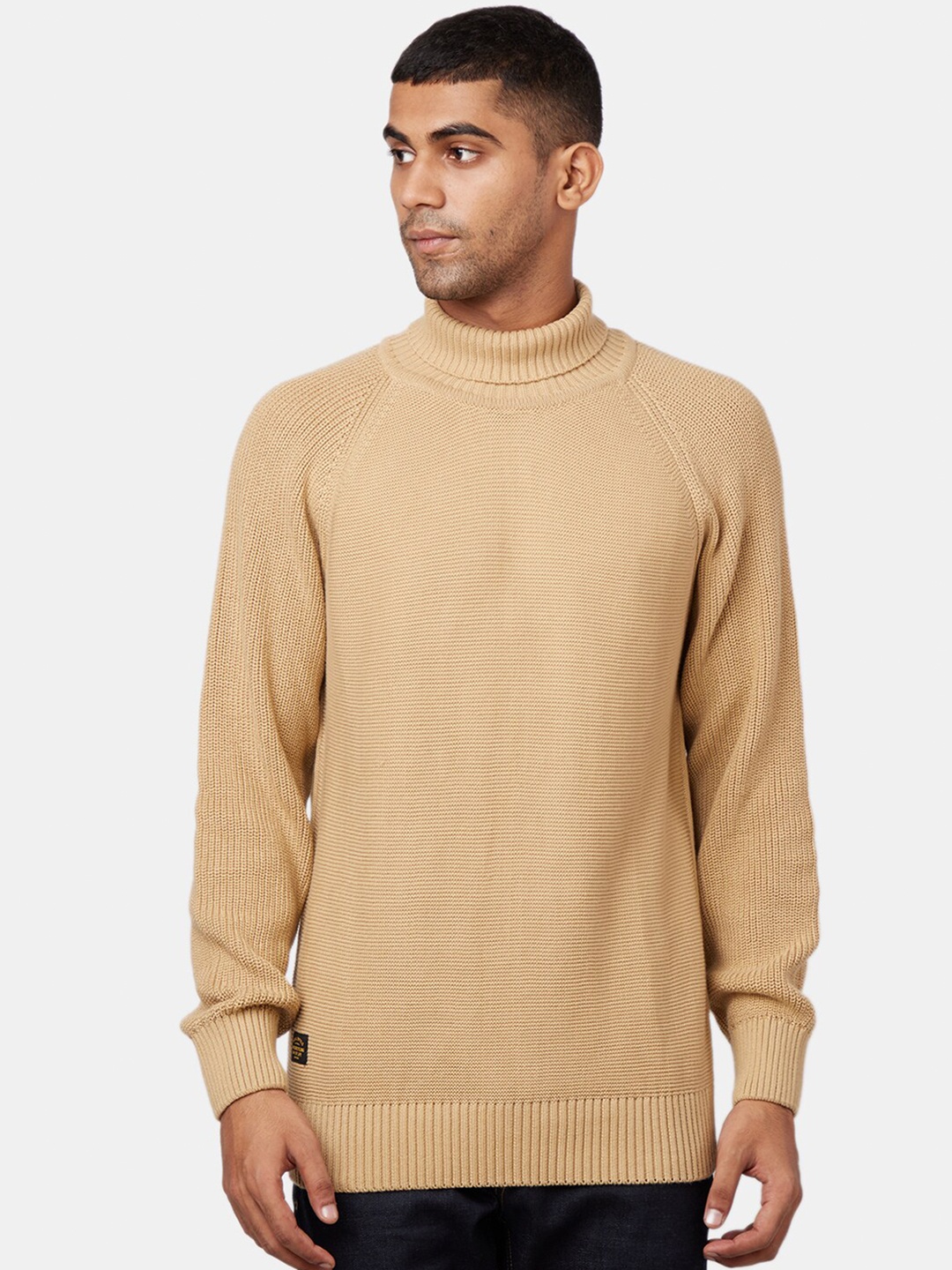 

Royal Enfield Men Khaki Ribbed Pullover