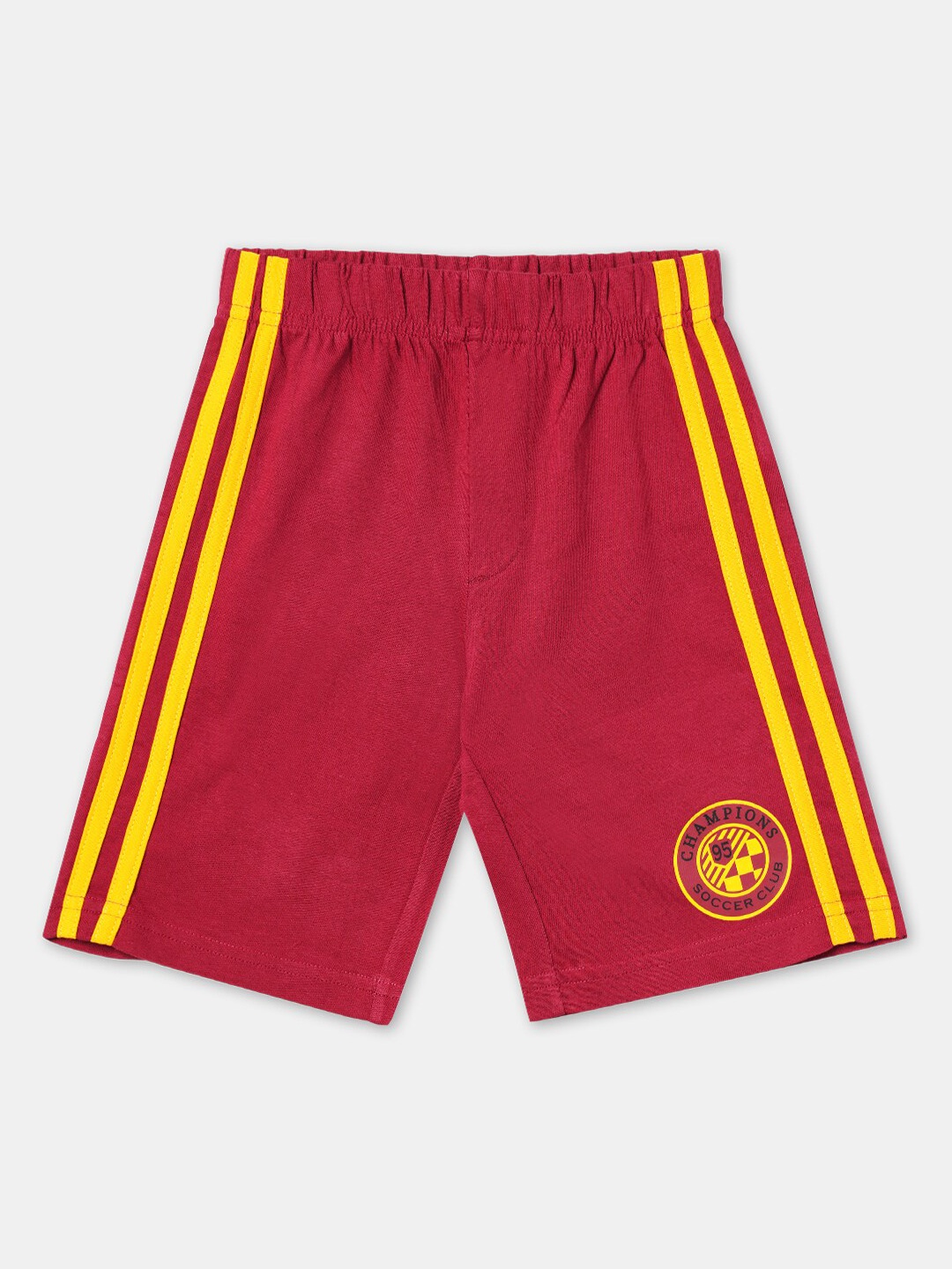 R&B Boys Red Striped Cotton Sports Shorts