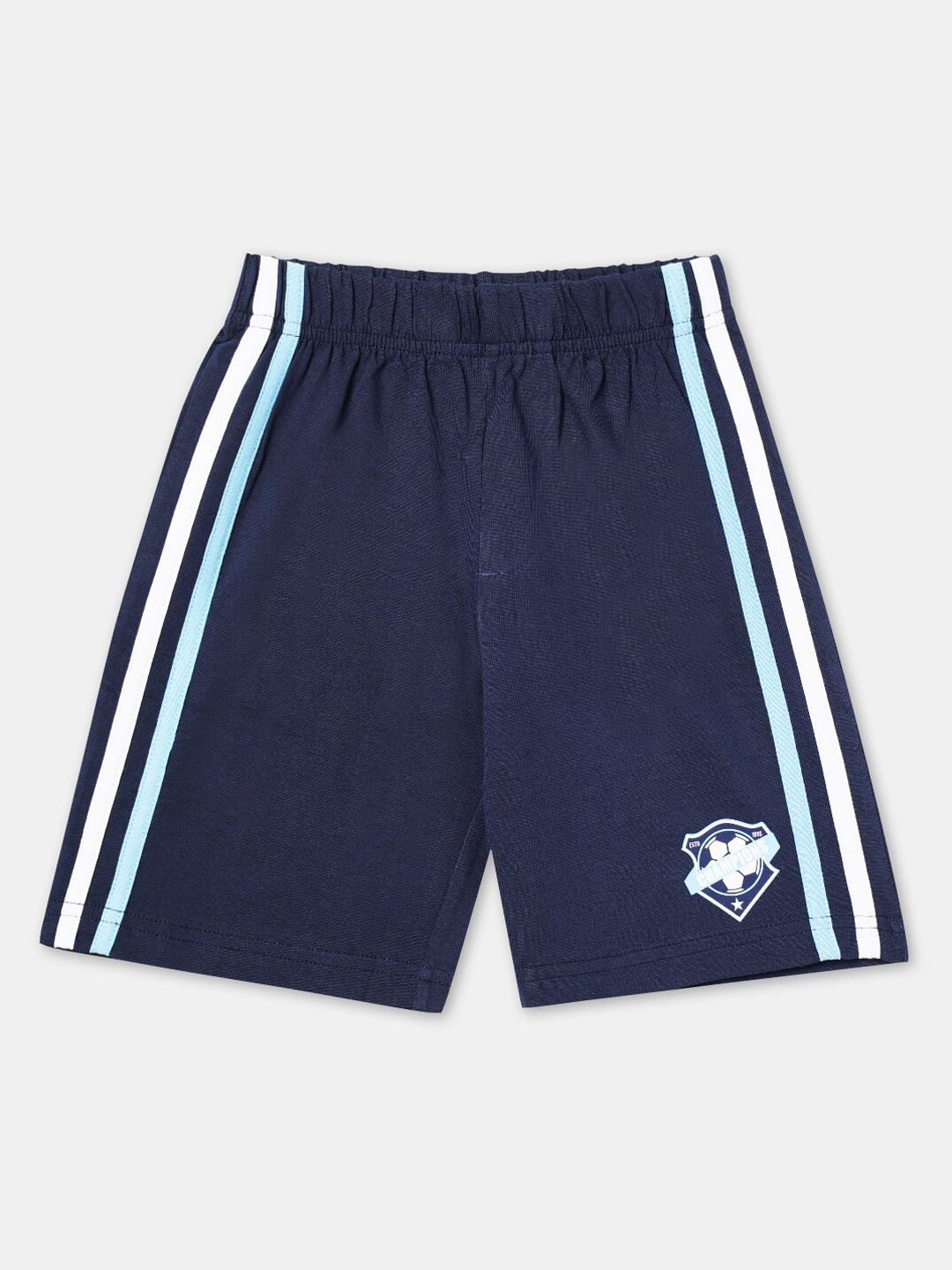 

R&B Boys Navy Blue Solid Cotton Shorts