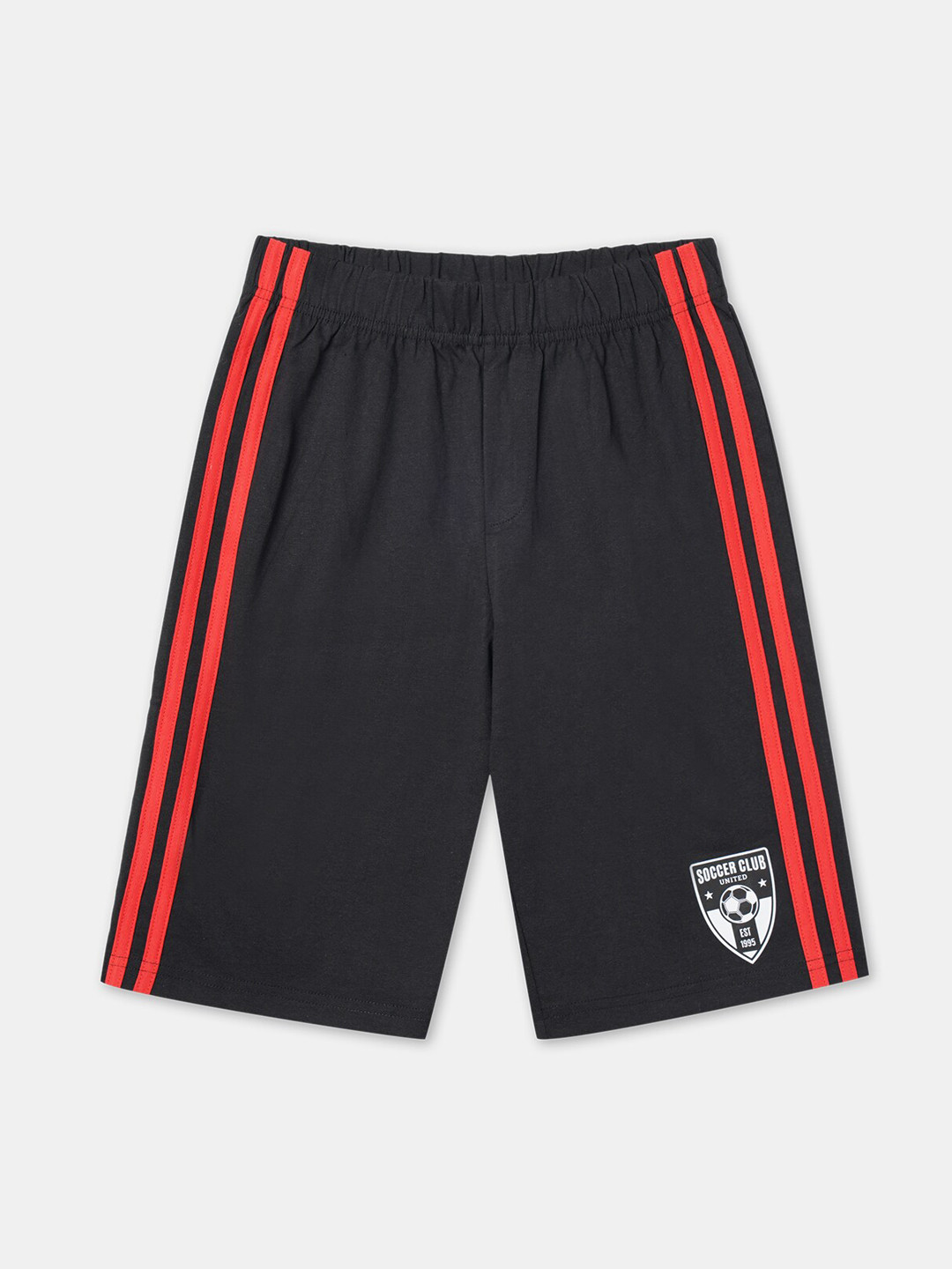 

R&B Boys Black Solid Cotton Sports Shorts