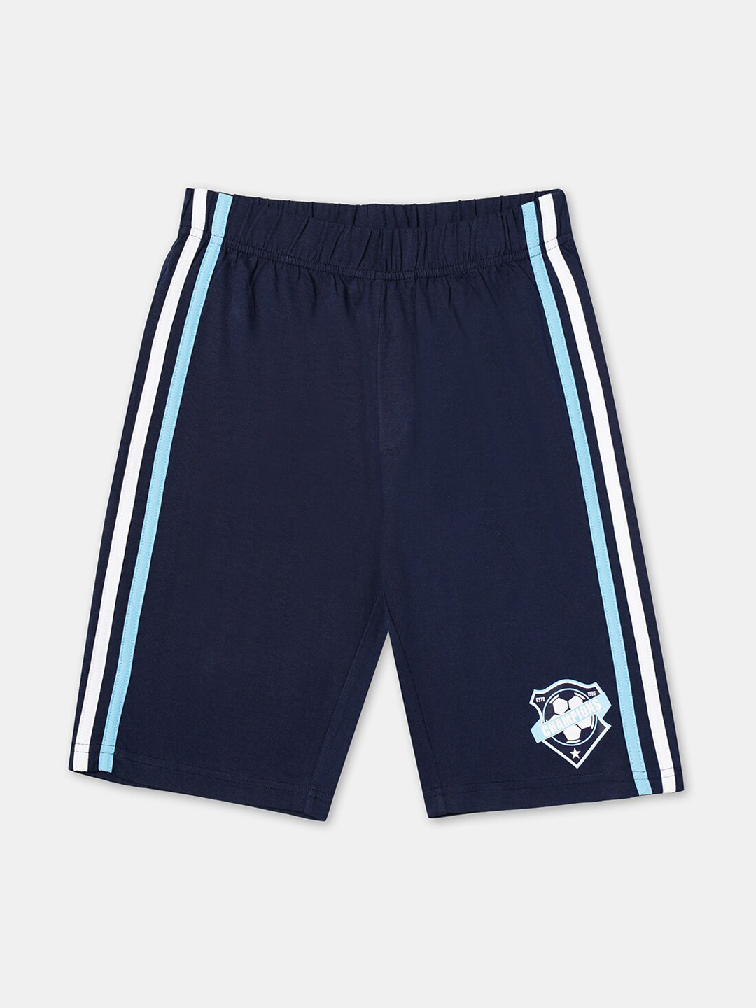 

R&B Boys Navy Blue Solid Cotton Shorts