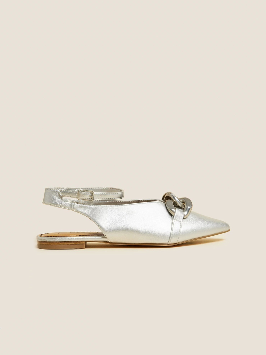 

Marks & Spencer Women Silver-Toned Ballerinas Flats