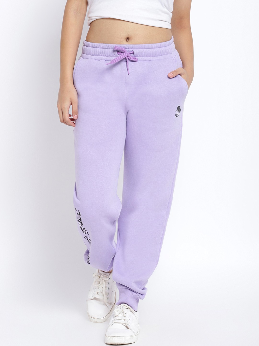 

Lil Tomatoes Girls Lavender Printed Regular Fit Cotton Joggers
