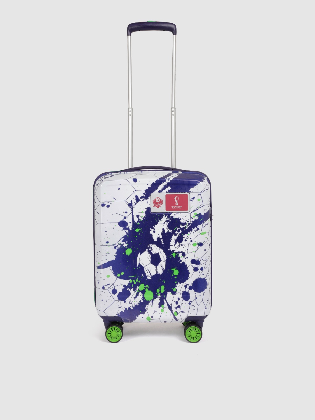 

Skybags FIFA Printed 360 Degree Rotation Cabin Hard Trolley Bag- 47.19L, White