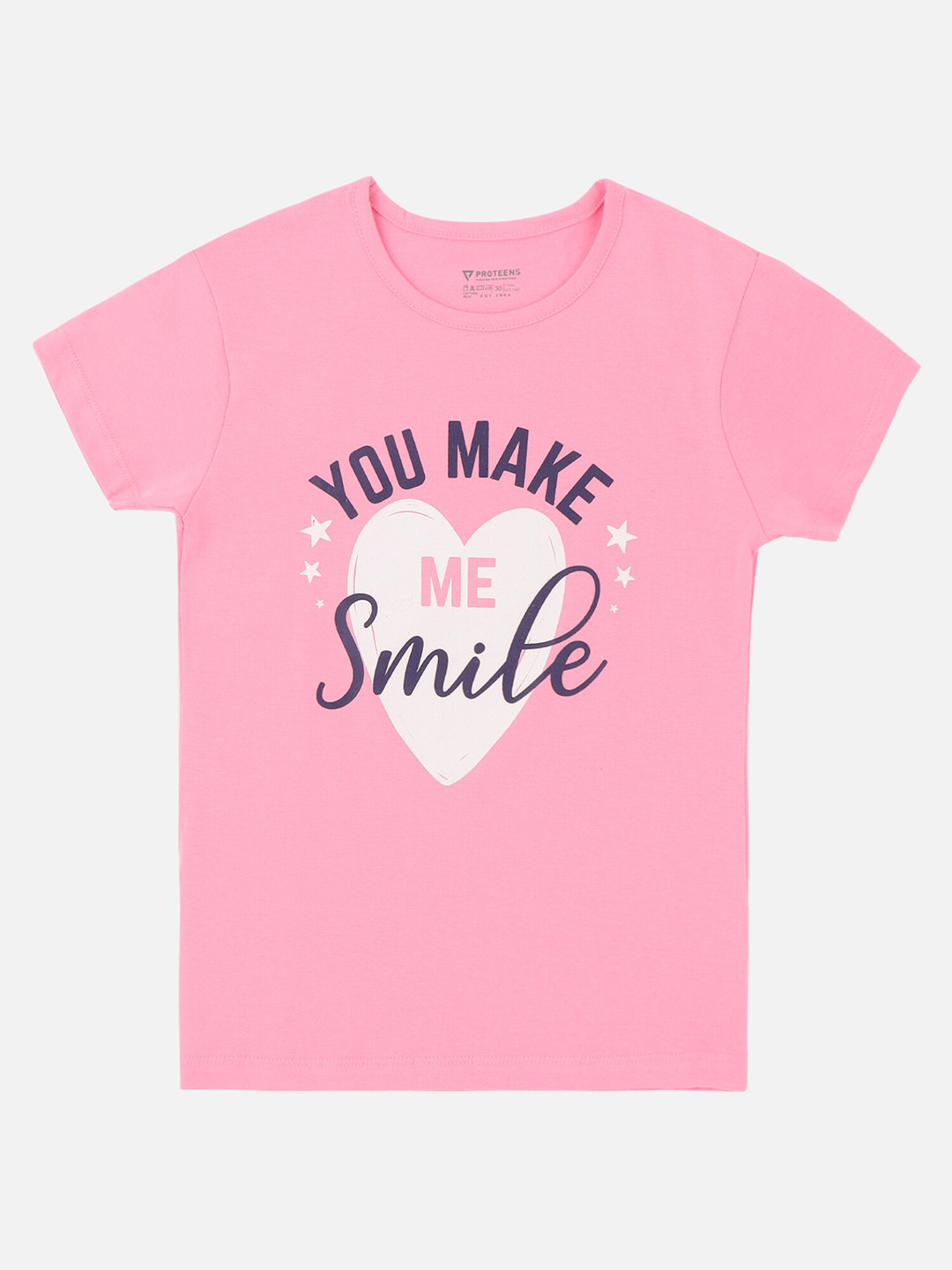 

PROTEENS Girls Pink & White Typography Printed Cotton T-shirt