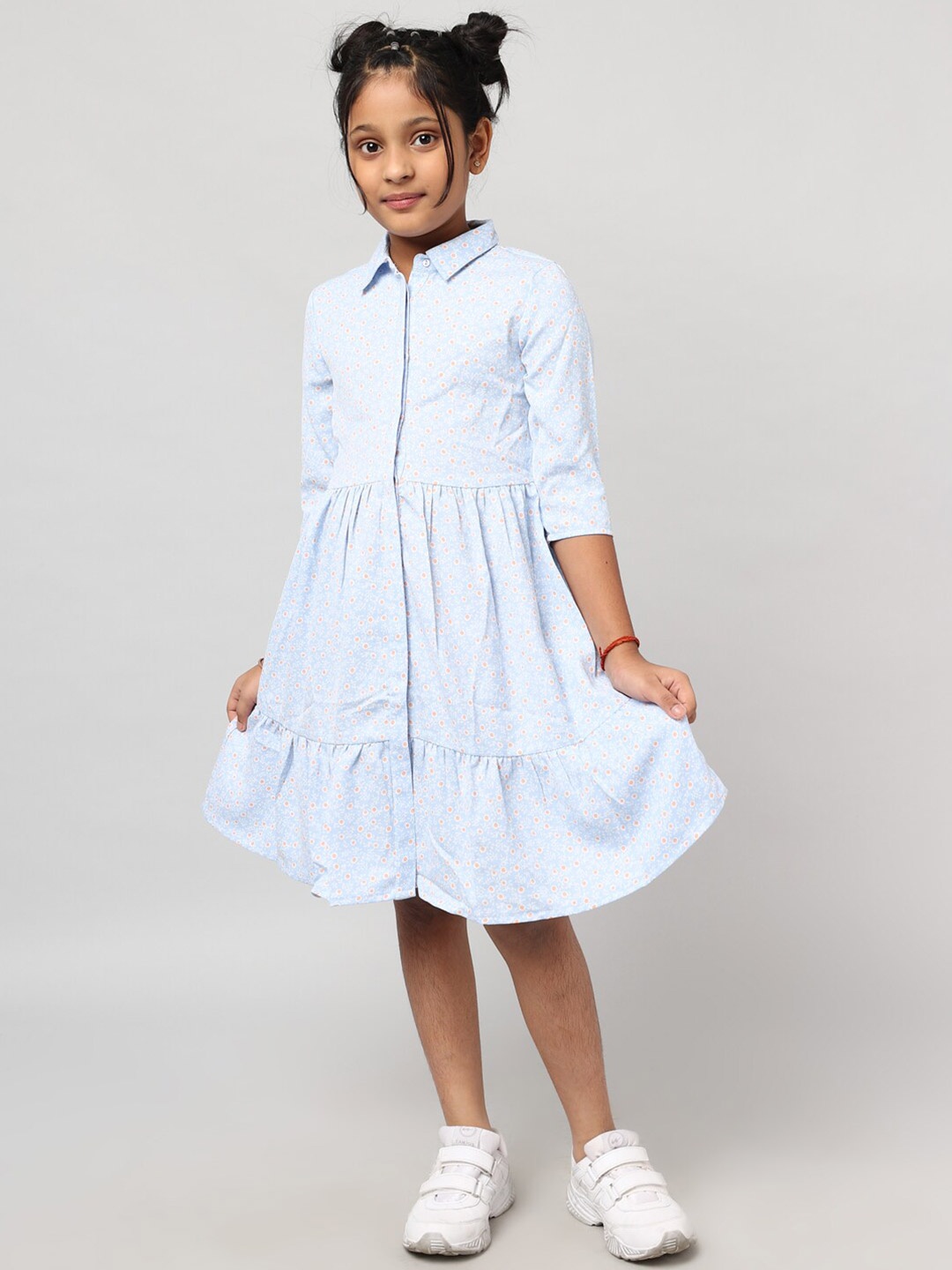 

HERE&NOW Blue Floral Shirt Dress