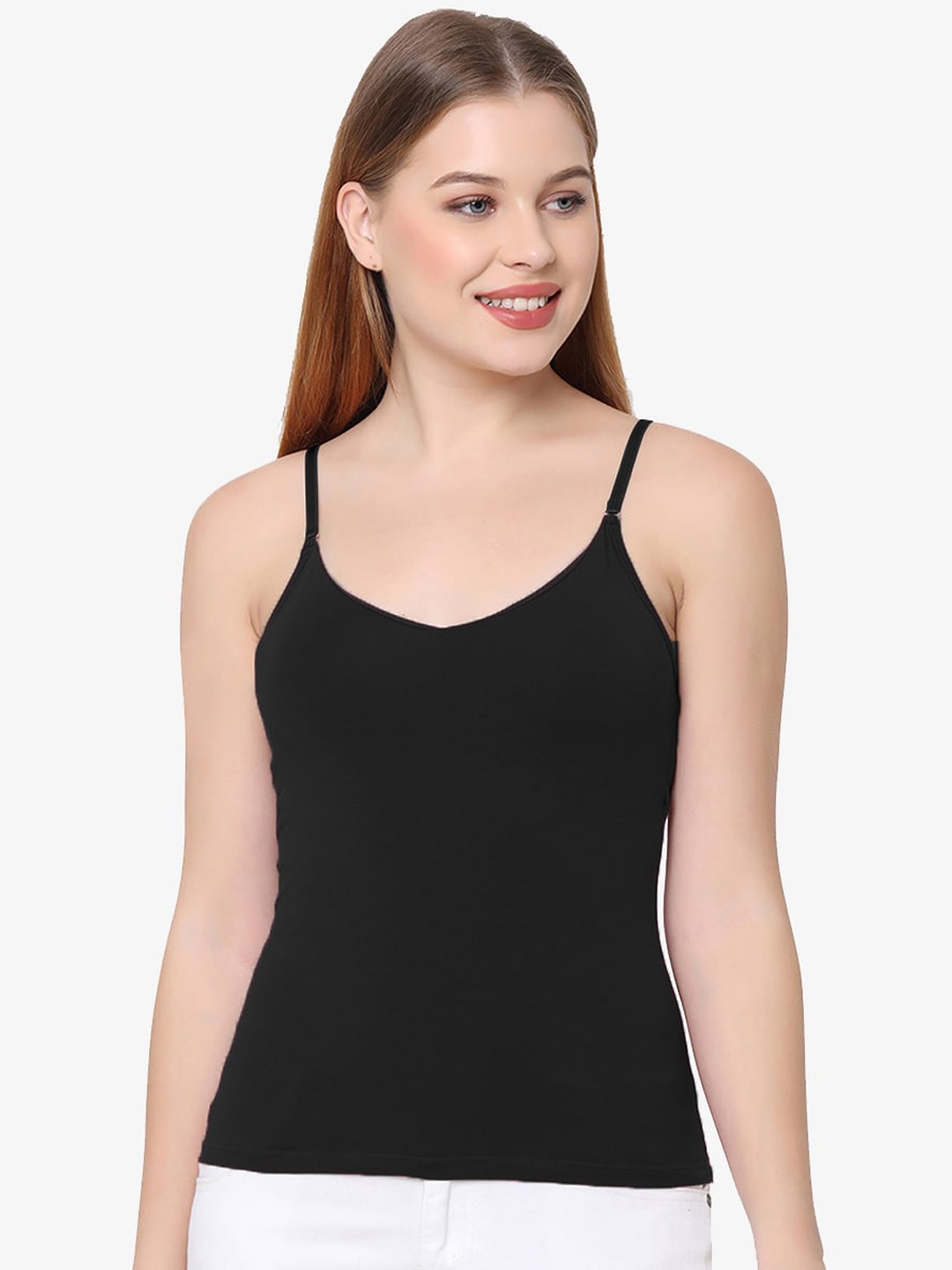 

Soie Women Black Solid Camisoles
