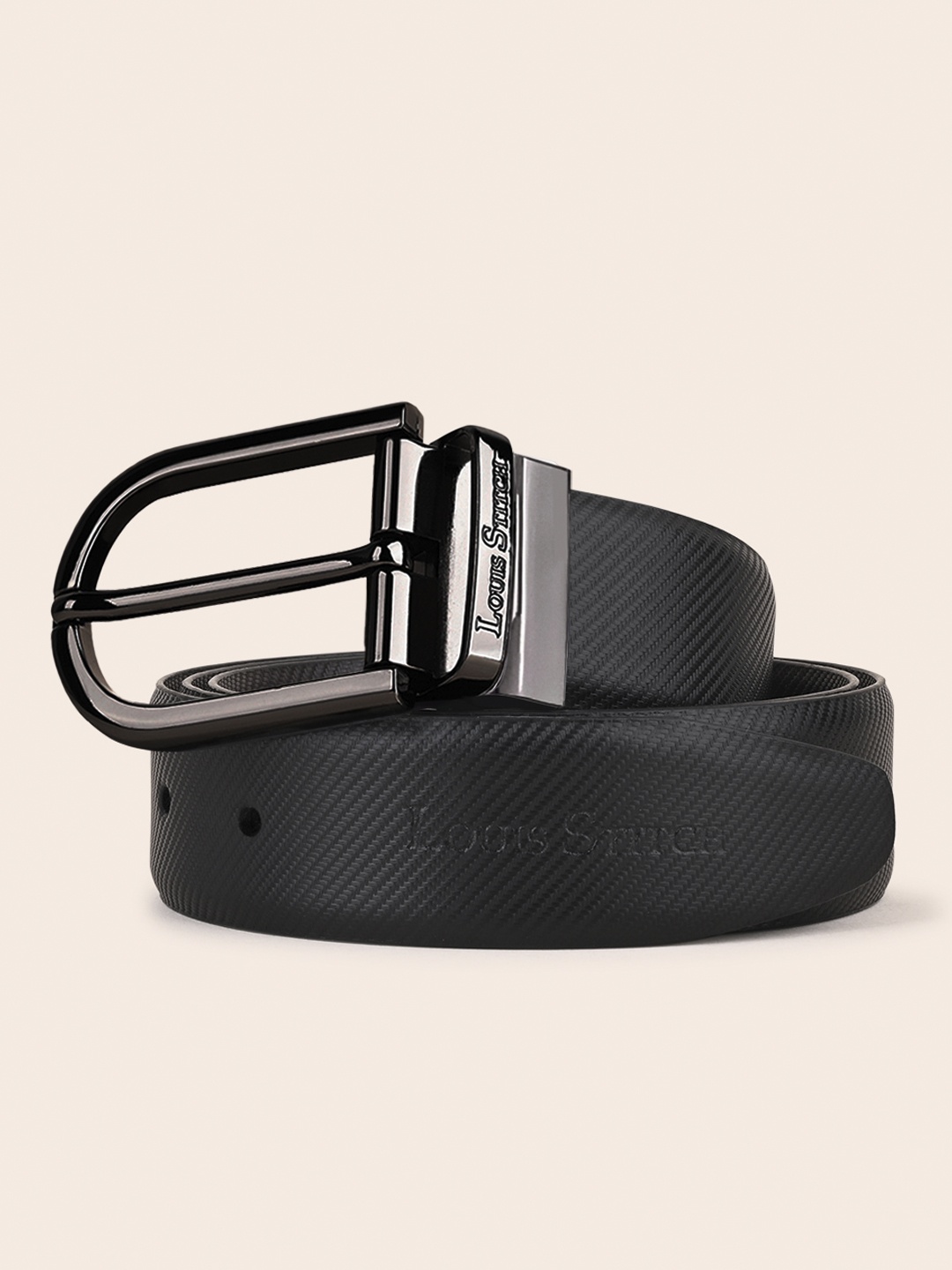 

LOUIS STITCH Men Textured Leather Reversible Formal Belt, Brown