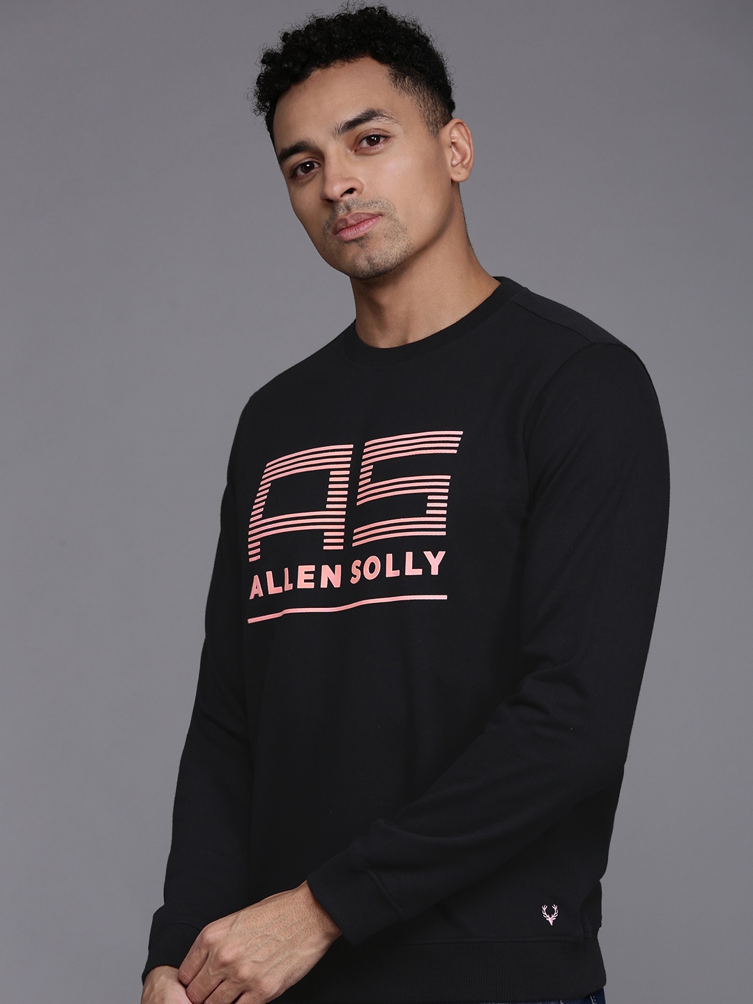 

Allen Solly Sport Brand Logo Printed Pure Cotton Sweatshirt, Black