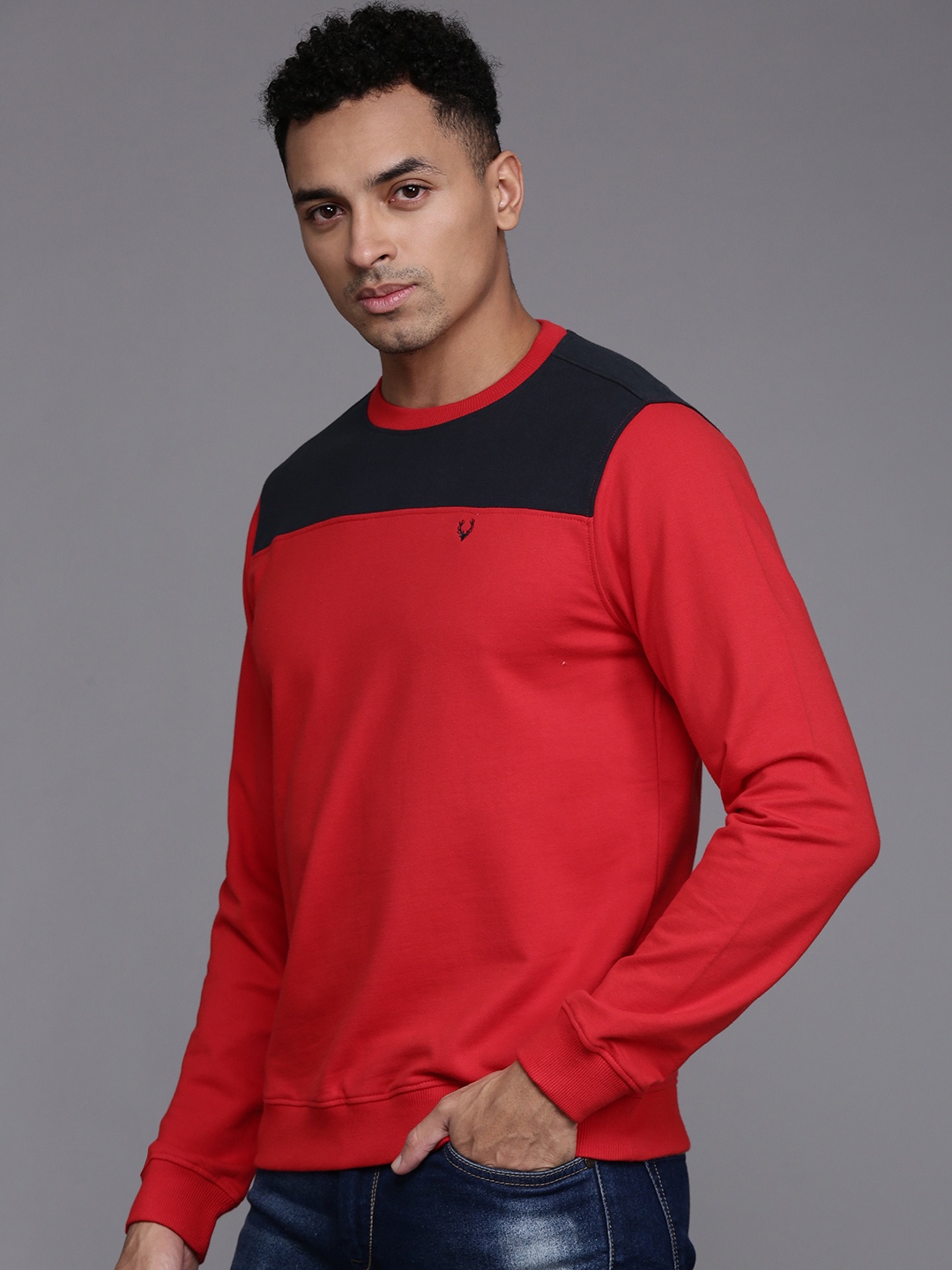 

Allen Solly Sport Round Neck Pure Cotton Sweatshirt, Red