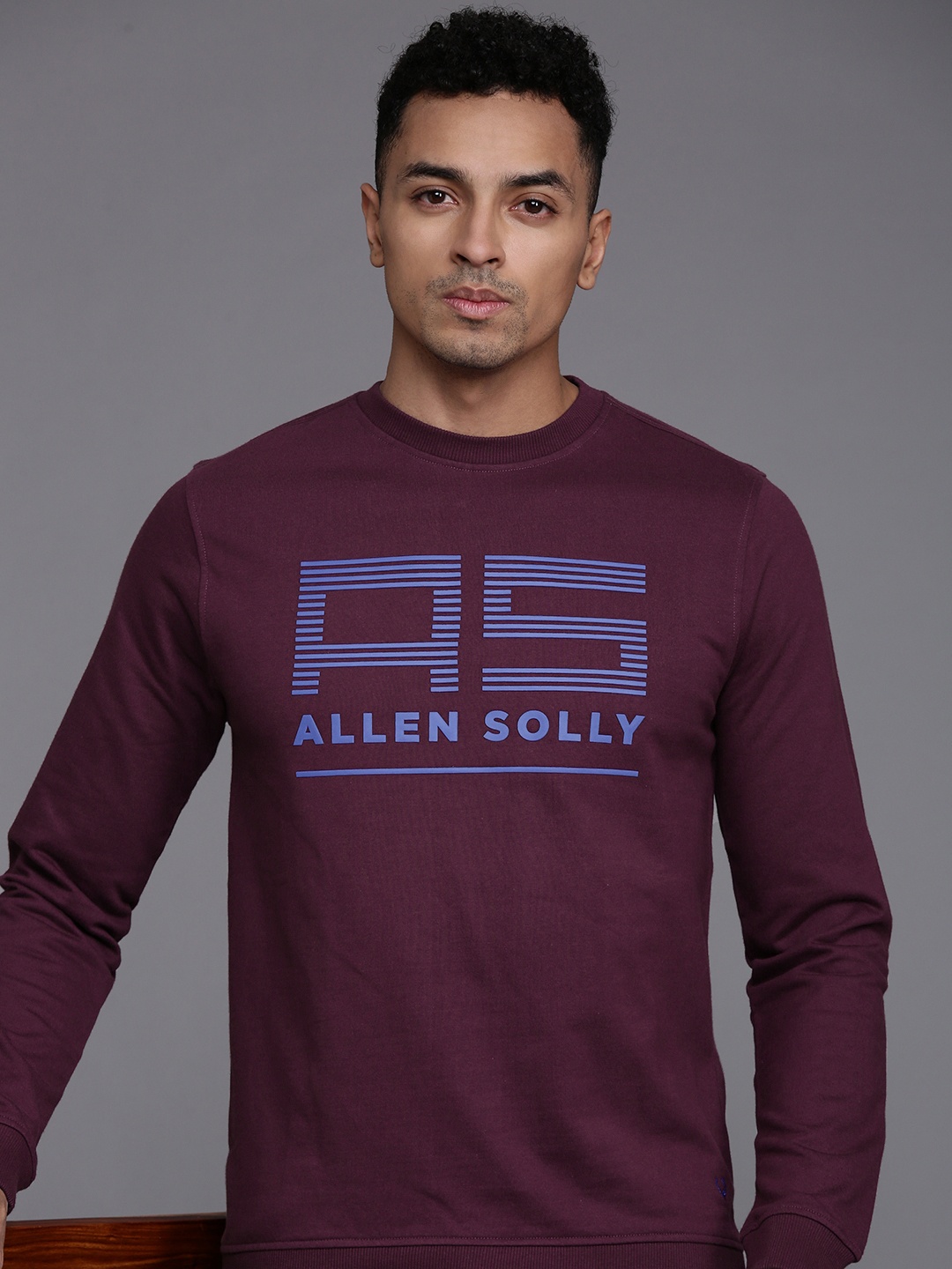 

Allen Solly Sport Brand Logo Printed Pure Cotton Sweatshirt, Maroon