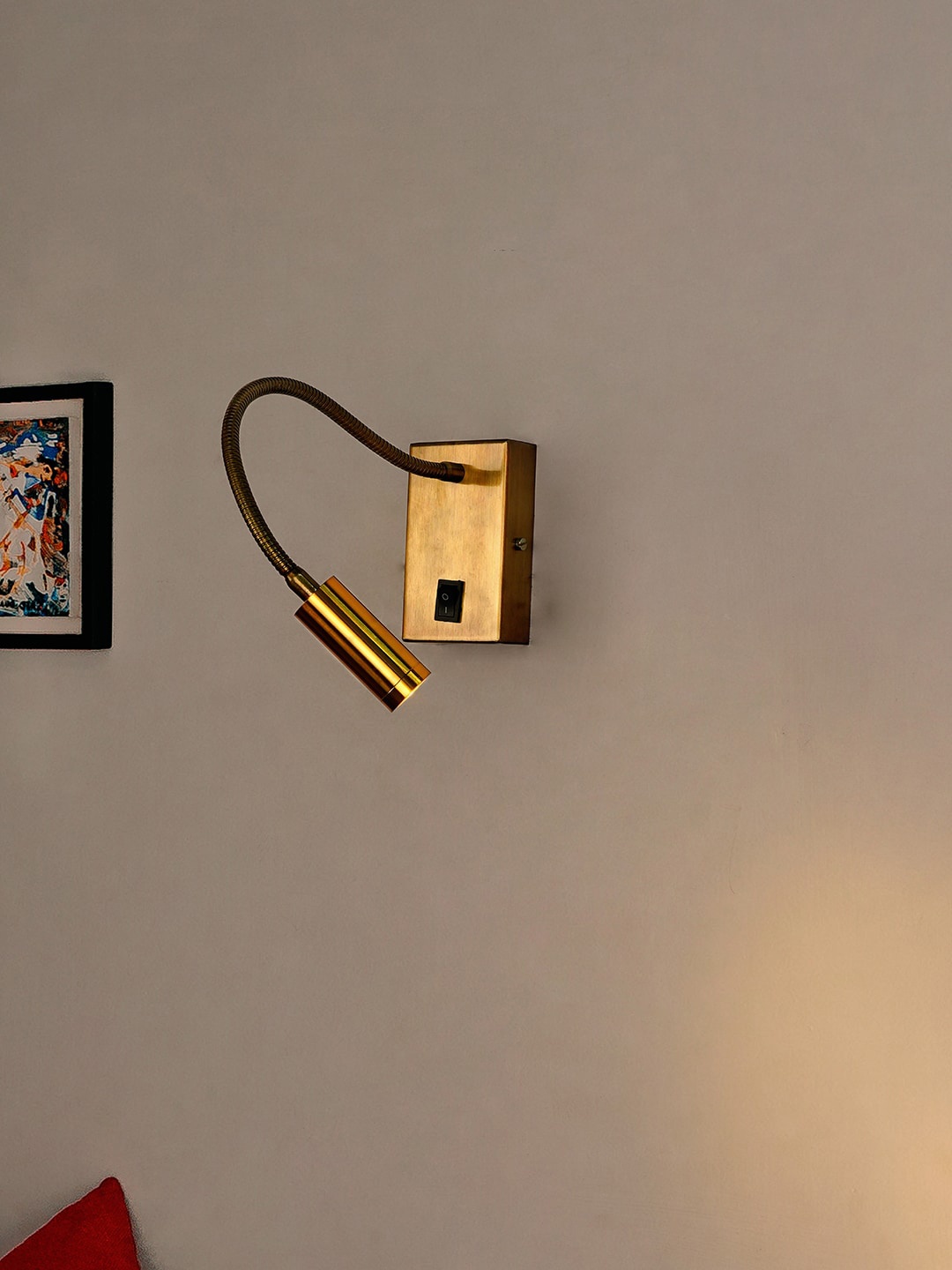 

Fos Lighting Gold-Toned Cylindrical Adjustable Spotlight Wall Lamp