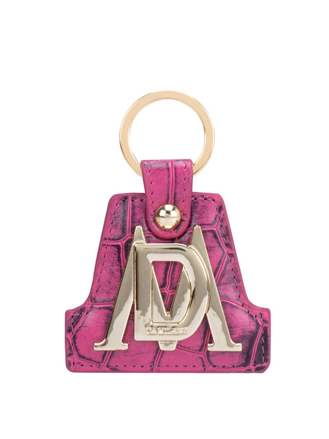 

Da Milano Pink & Gold Printed Leather Key chain