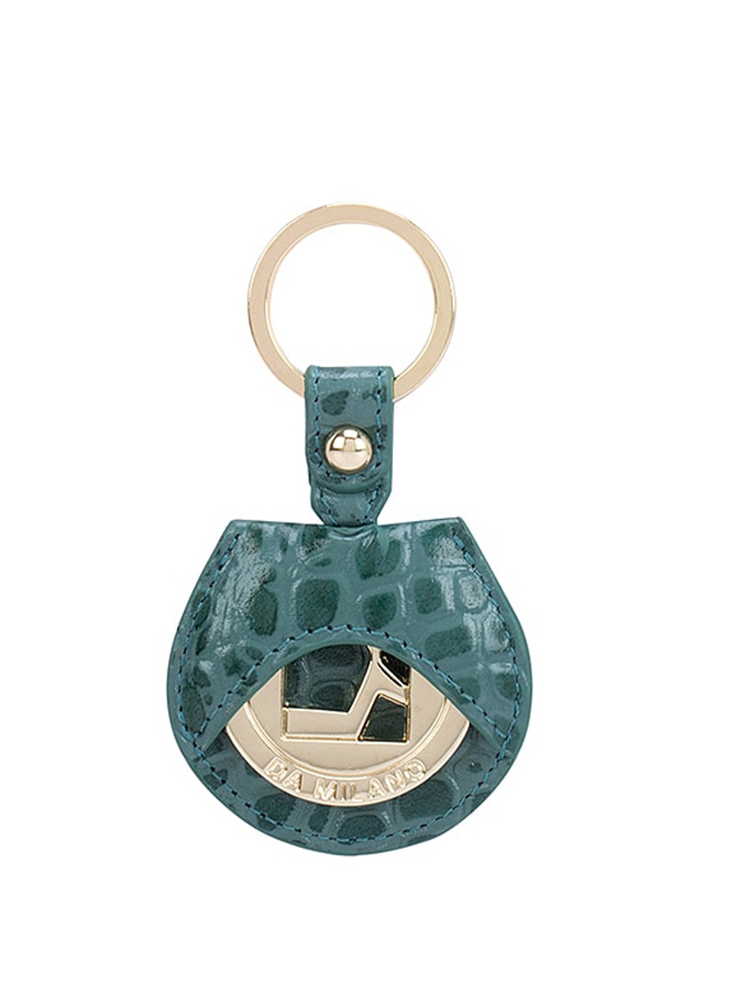 

Da Milano Green Textured Genuine Leather Key Chain