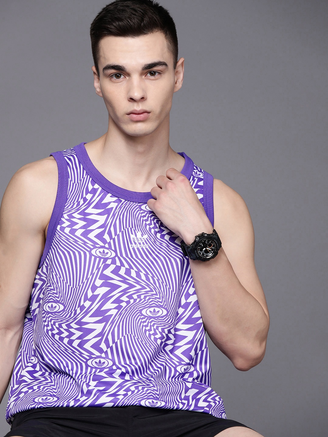 

ADIDAS Originals Printed Sports Tank T-shirt, Purple