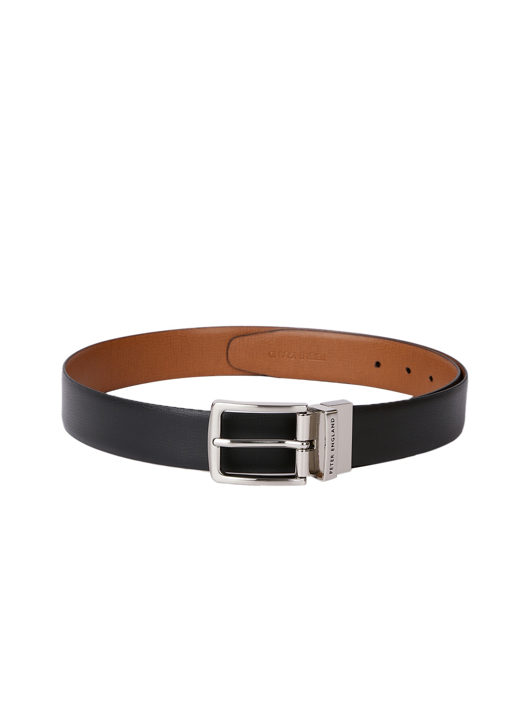 

Peter England Men Reversible Leather Belt, Black