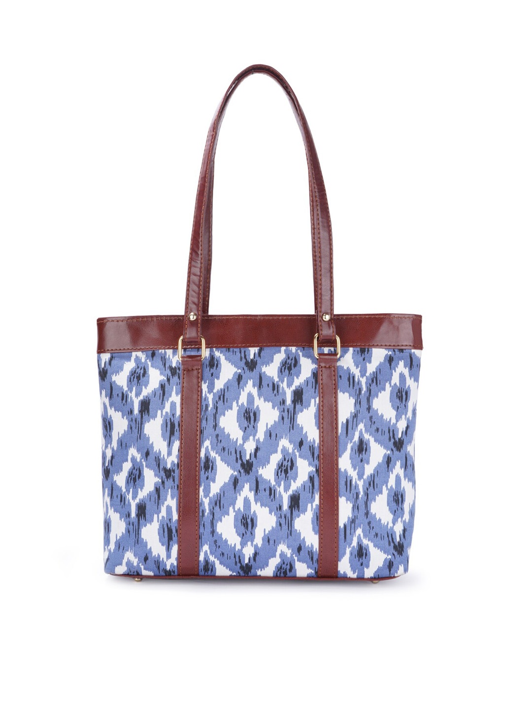 

Style Shoes Blue Printed Structured Cotton Shoulder Bag