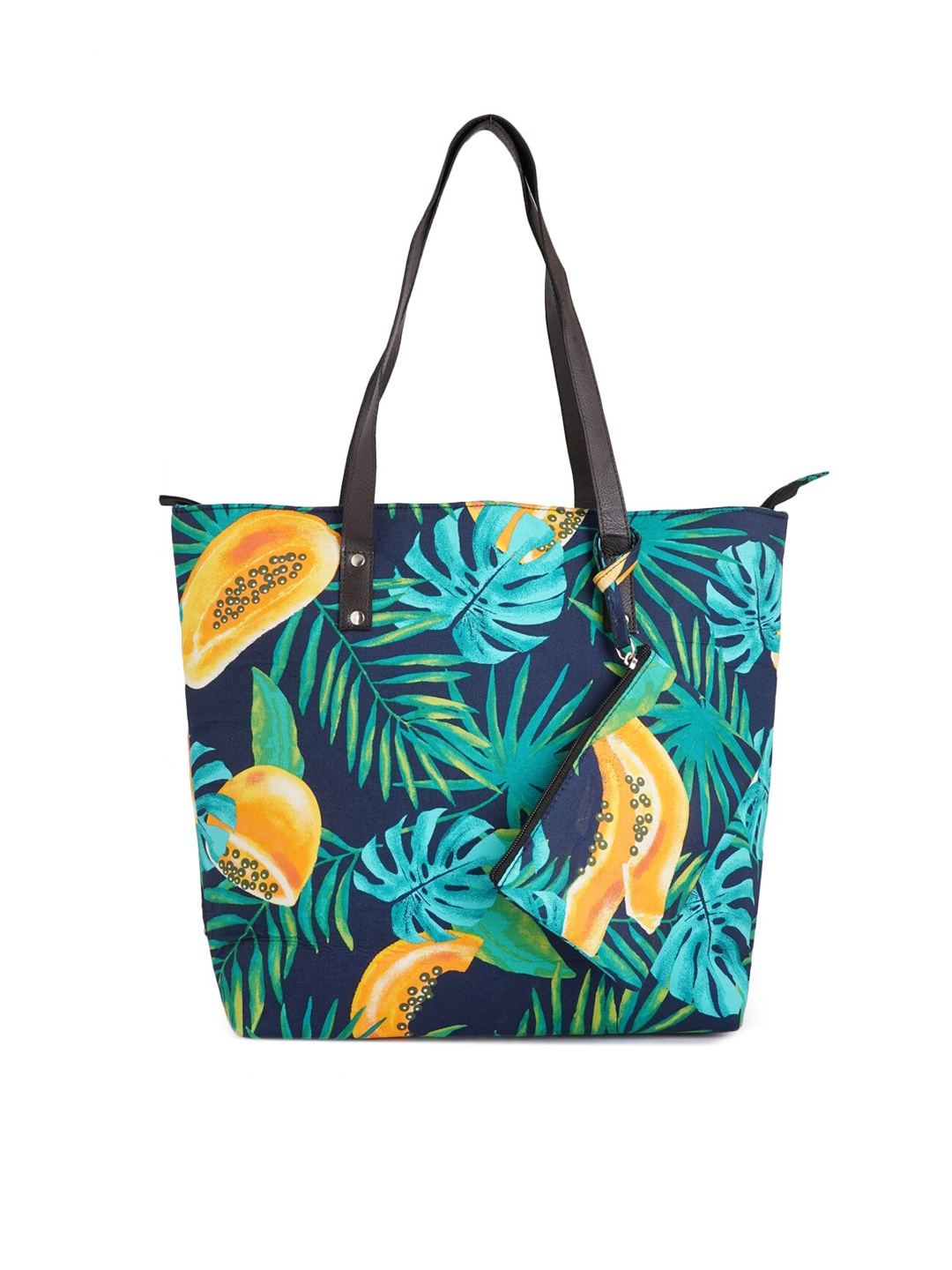

Style Shoes Navy Blue Printed Structured Cotton Tote Bag